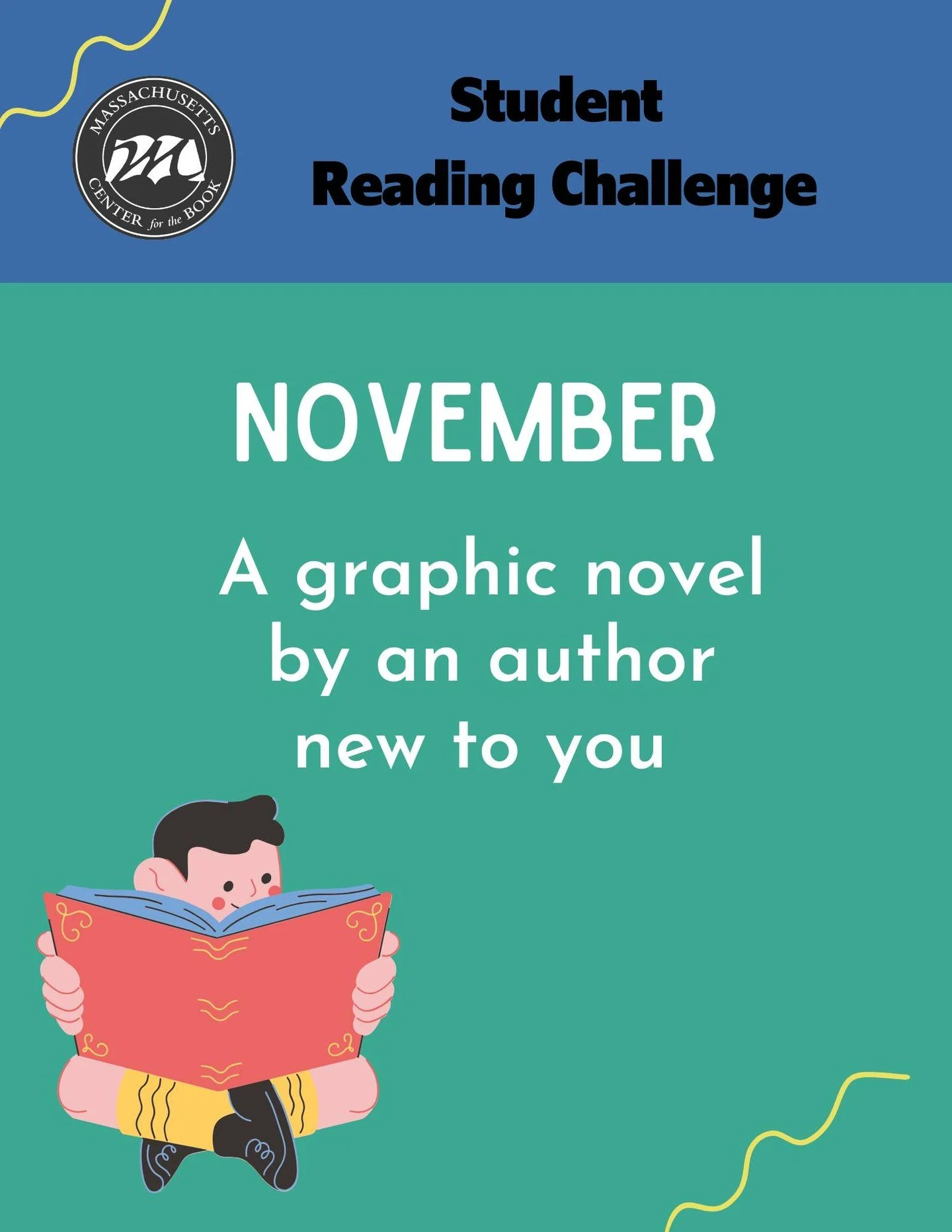 It's November! And that means it is time to read &quot;A graphic novel by an author new to you.&quot; We have some excellent recommendations but we know you can find even more at your library or bookstore! Happy Reading!