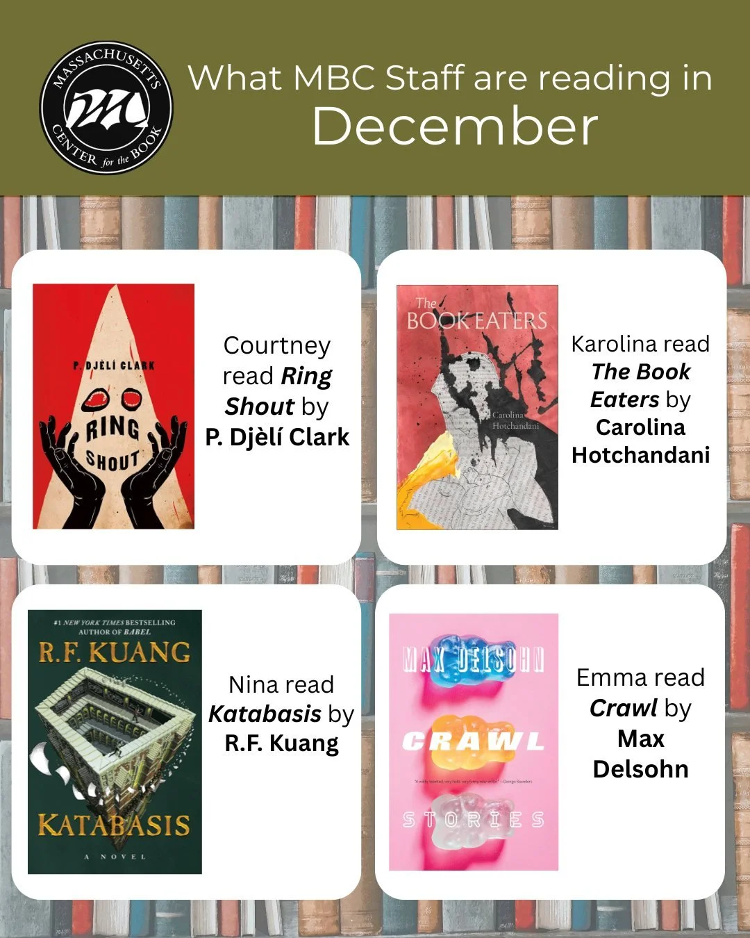 Our gift to you today is our December Staff Reads! Happy Reading from MCB!