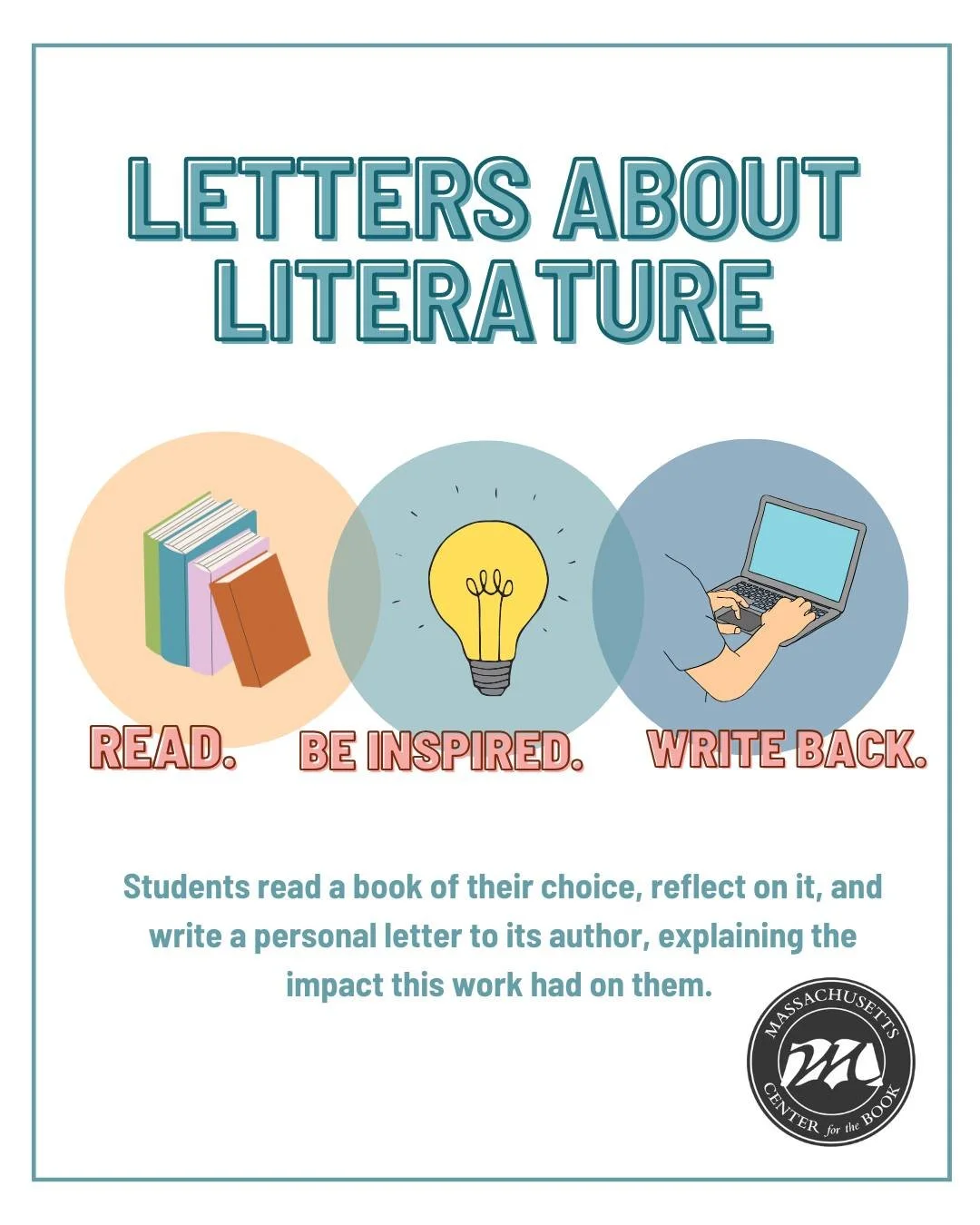 If you are in 4th-12th grade and live in Massachusetts you still have time to submit a Letter About Literature! Write a letter to the author of a book that changed you in some way and send it to us. More info at LinkTree in Bio, Letters About Literat