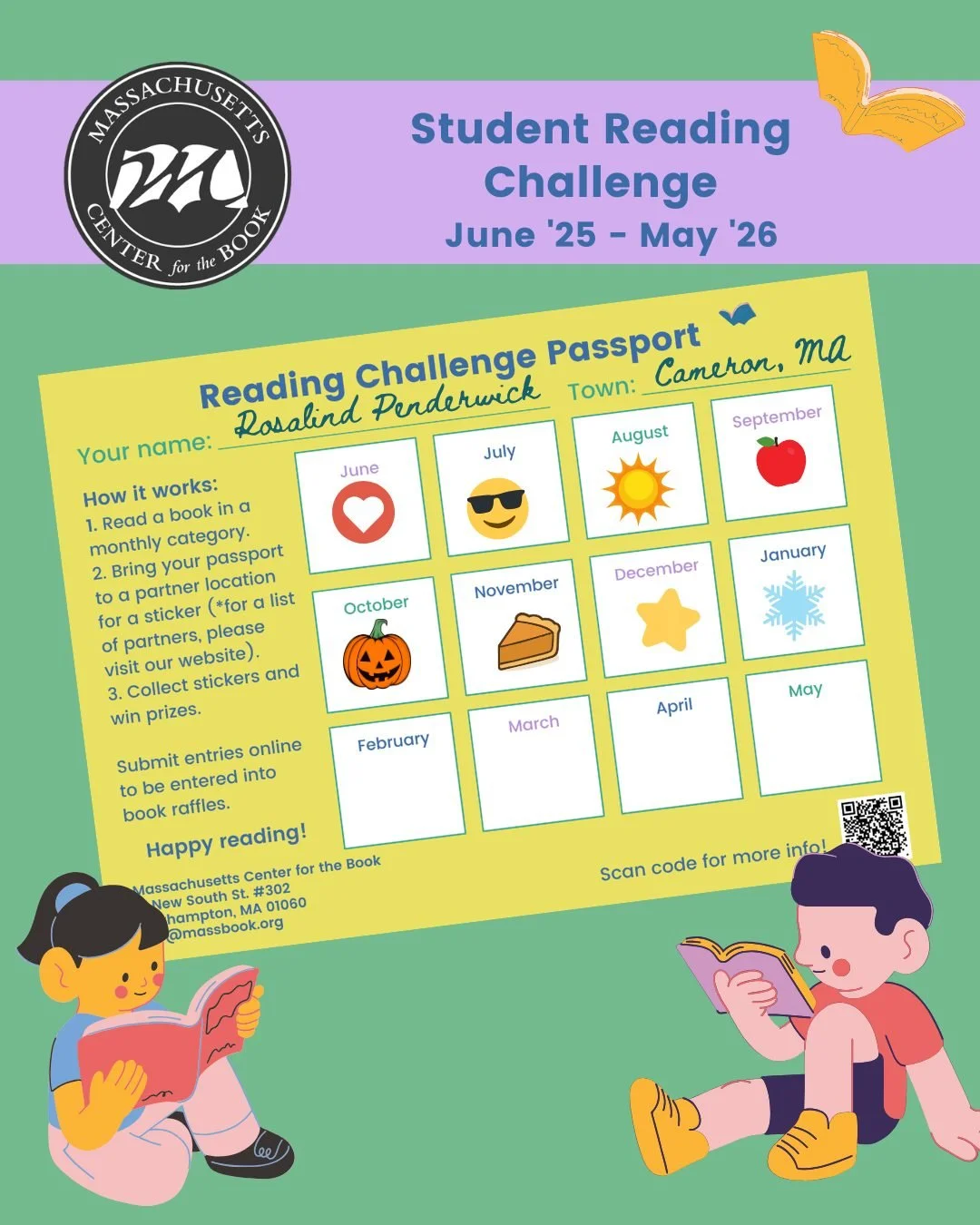 Calling all our Student Reading Challenge participants! If you have read for the last 8 months and logged your books with us, or a partner location, make sure you let them know you are eligible for a "8 month" participation prize!