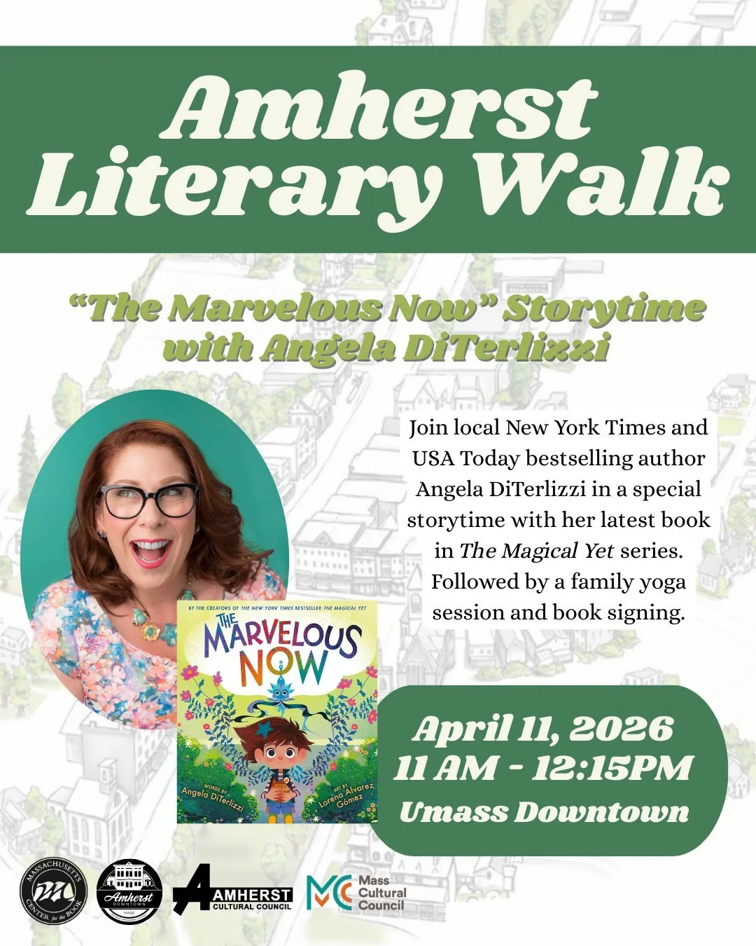 Join local bestselling author Angela DiTerlizzi in a special storytime with her latest book "The Marvelous Now". This calming companion to the bestselling "The Magical Yet" and "The Curious Why" is a marvelous introducti