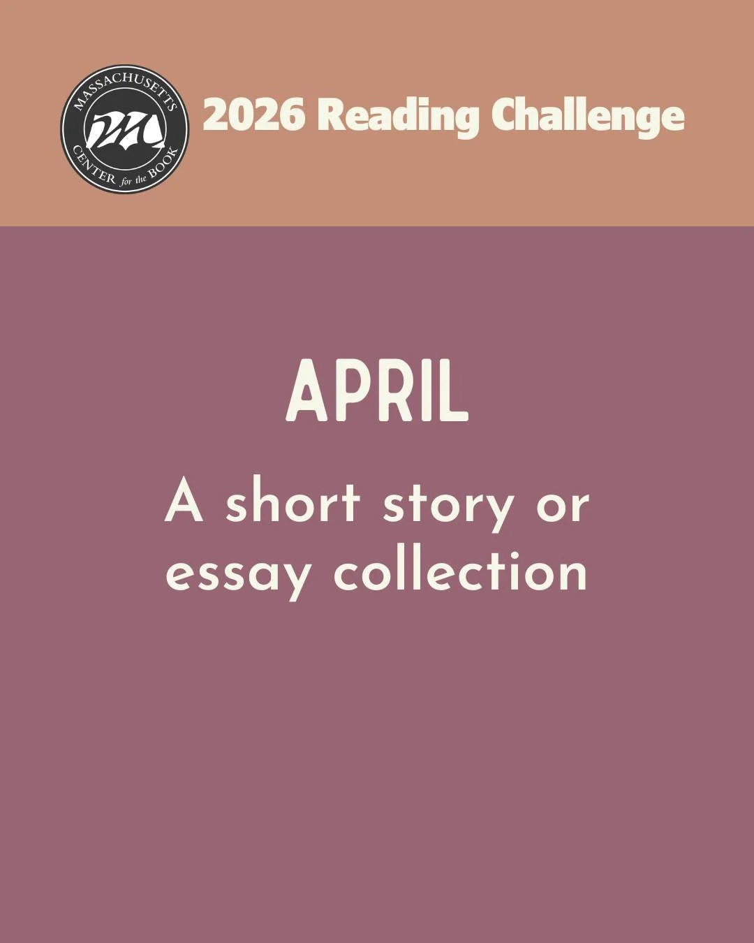 April showers bring time for reading. So join us this month and read "A short story or essay collection." Swipe for recommendations!