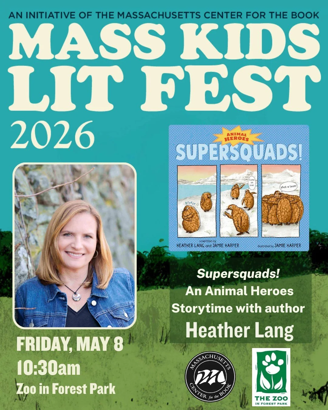 Join the Zoo in Forest Park for a special storytime with award-winning children&rsquo;s author Heather Lang, co-creator of the &ldquo;Animal Heroes&rdquo; series! Her new book, Supersquads! shows young naturalists how animals band together to stay sa