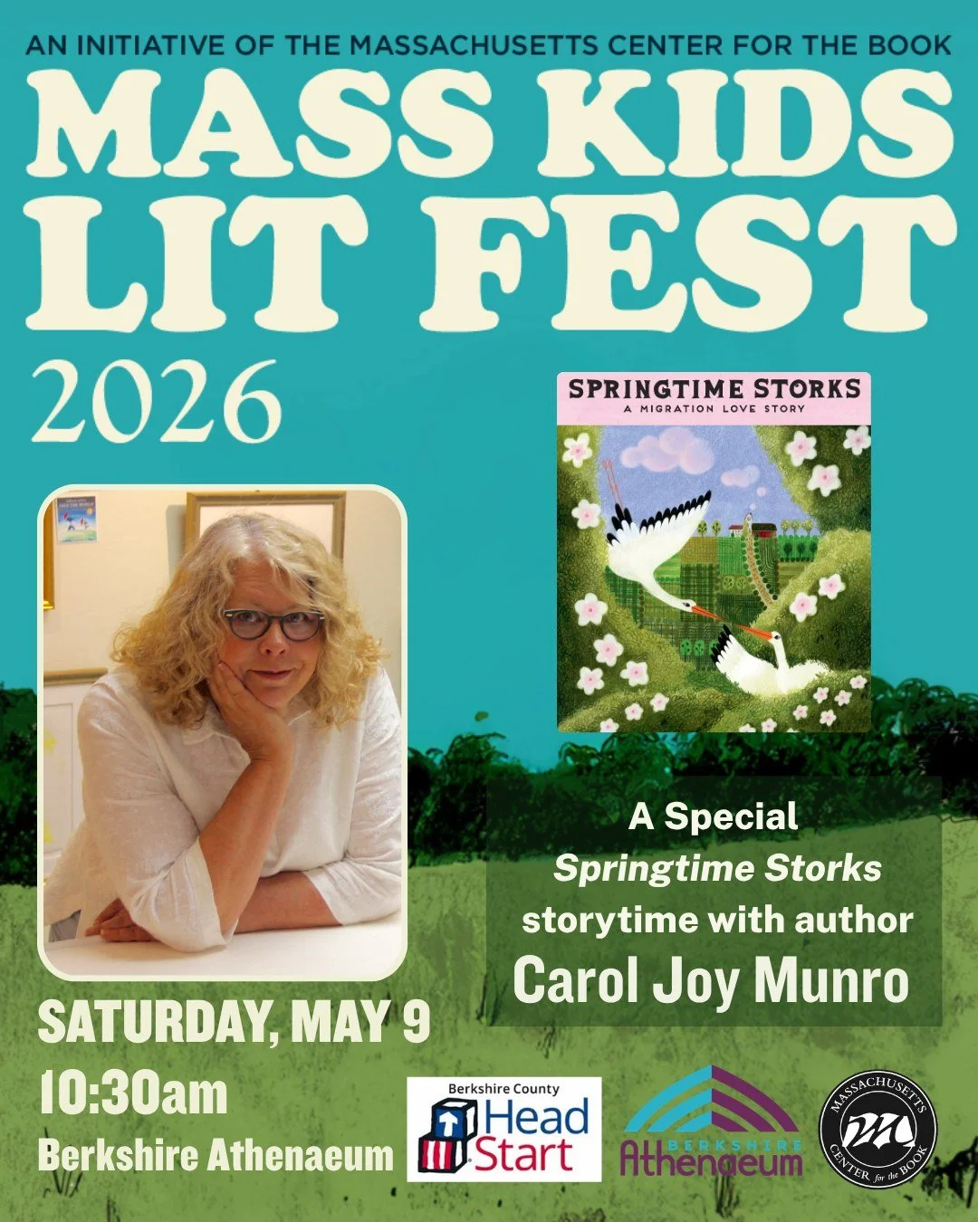 Join the Berkshire Athenaeum and acclaimed children&rsquo;s author Carol Munro for a special "Springtime Storks" storytime on Saturday, May 9. Based on a true story, Springtime Storks is an ode to the resilience, dedication, and love betwee