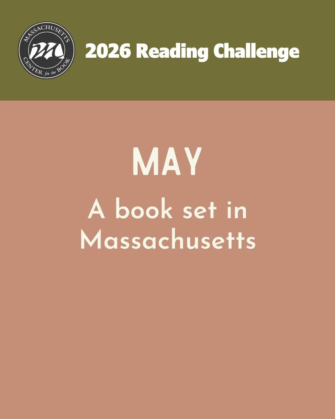 It's May! And time to read "A book set in Massachusetts" if you are reading along with our Adult Reading Challenge. Swipe for some recommendations!