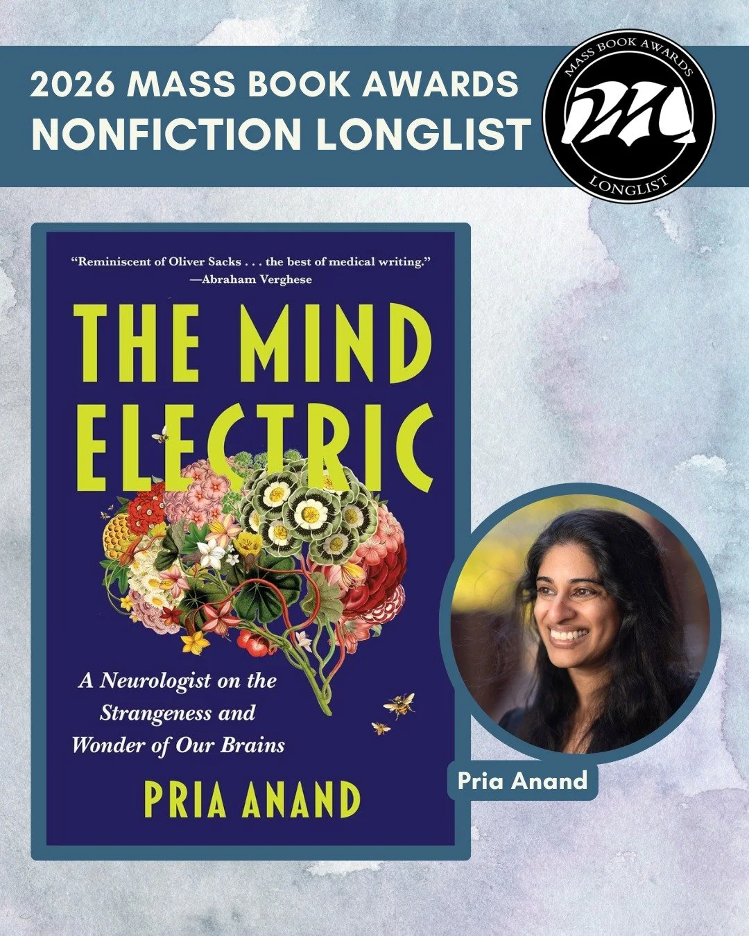 Today we highlight Nonfiction longlist title &ldquo;The Mind Electric: A Neurologist on the Strangeness and Wonder of Our Brains&rdquo; by Pria Anand (Washington Square Press). 

A girl believes she has been struck blind for stealing a kiss. A mother