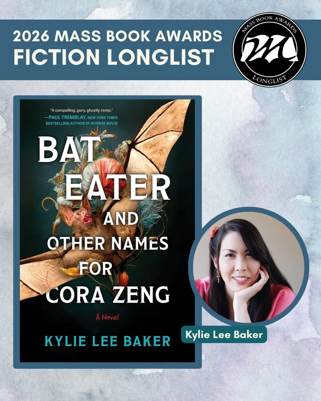 Today we highlight Fiction longlist title &ldquo;Bat Eater and Other Names for Cora Zeng&rdquo; by Kylie Lee Baker (MIRA). @kylieleebaker

Cora Zeng is a crime scene cleaner, washing away the remains of brutal murders and suicides in Chinatown. But n