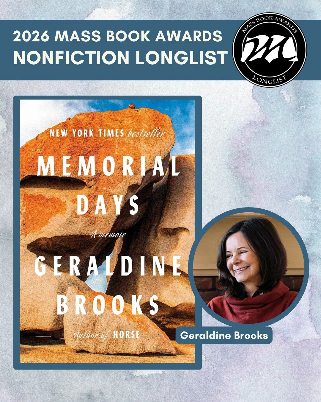 Today we highlight Nonfiction longlist title &ldquo;Memorial Days&rdquo; by Geraldine Brooks (Viking). 
@ozbrooks100, @vikingbooks

Many cultural and religious traditions expect those who are grieving to step away from the world. In contemporary life
