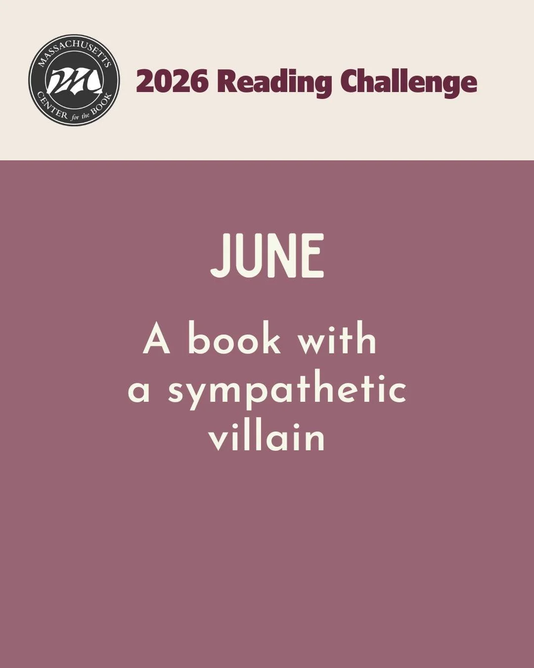 It's June and time to read "A book with a sympathetic villain" if you are reading along with our Adult Reading Challenge! Swipe for some suggestions. Happy Reading!