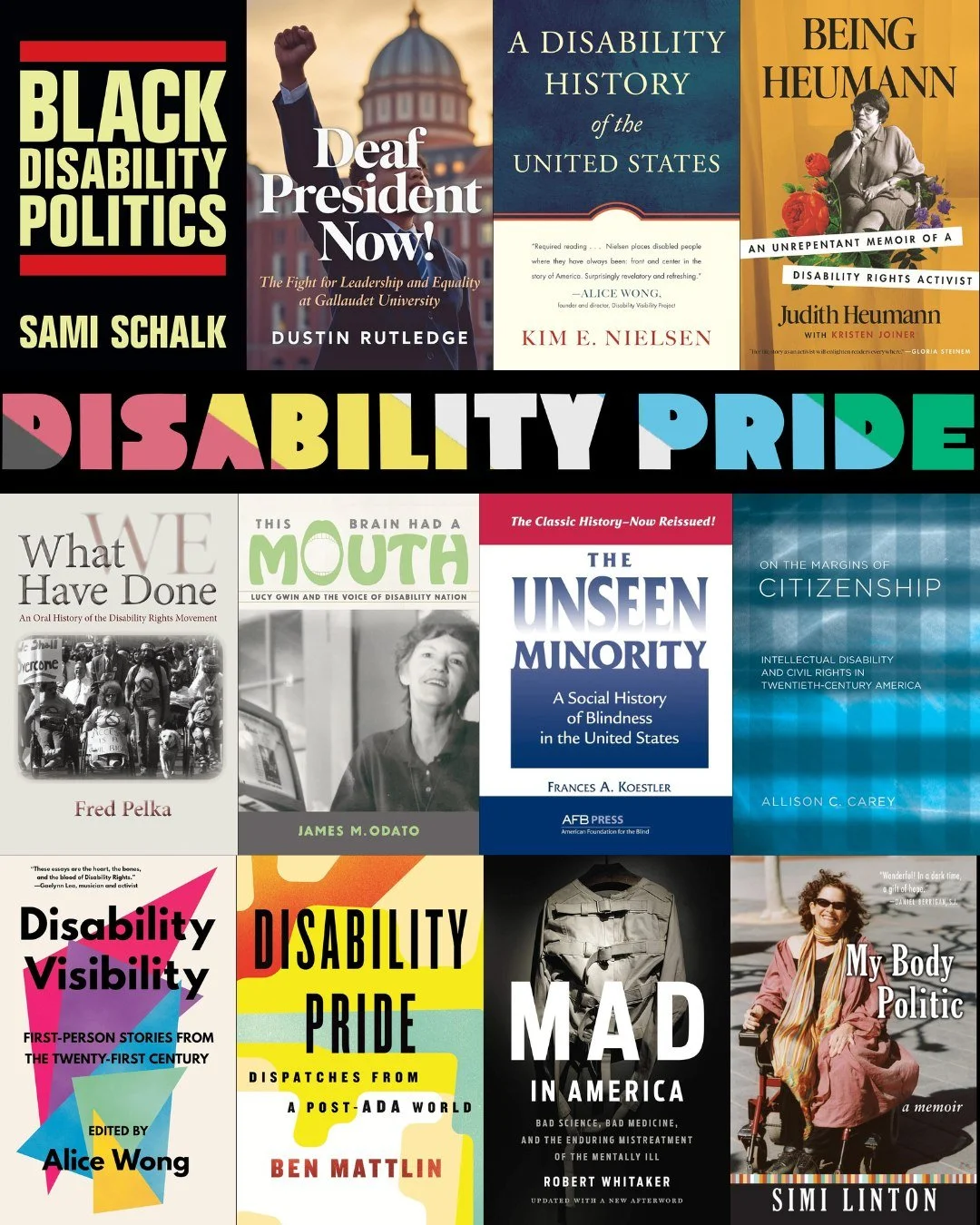 This July we invite you to visit the MA250 Reading the Revolution list of books to learn more about ADA and Disability Rights during Disability Pride Month. There are books for all ages on the list and they link to Worldcat to help you find them at y