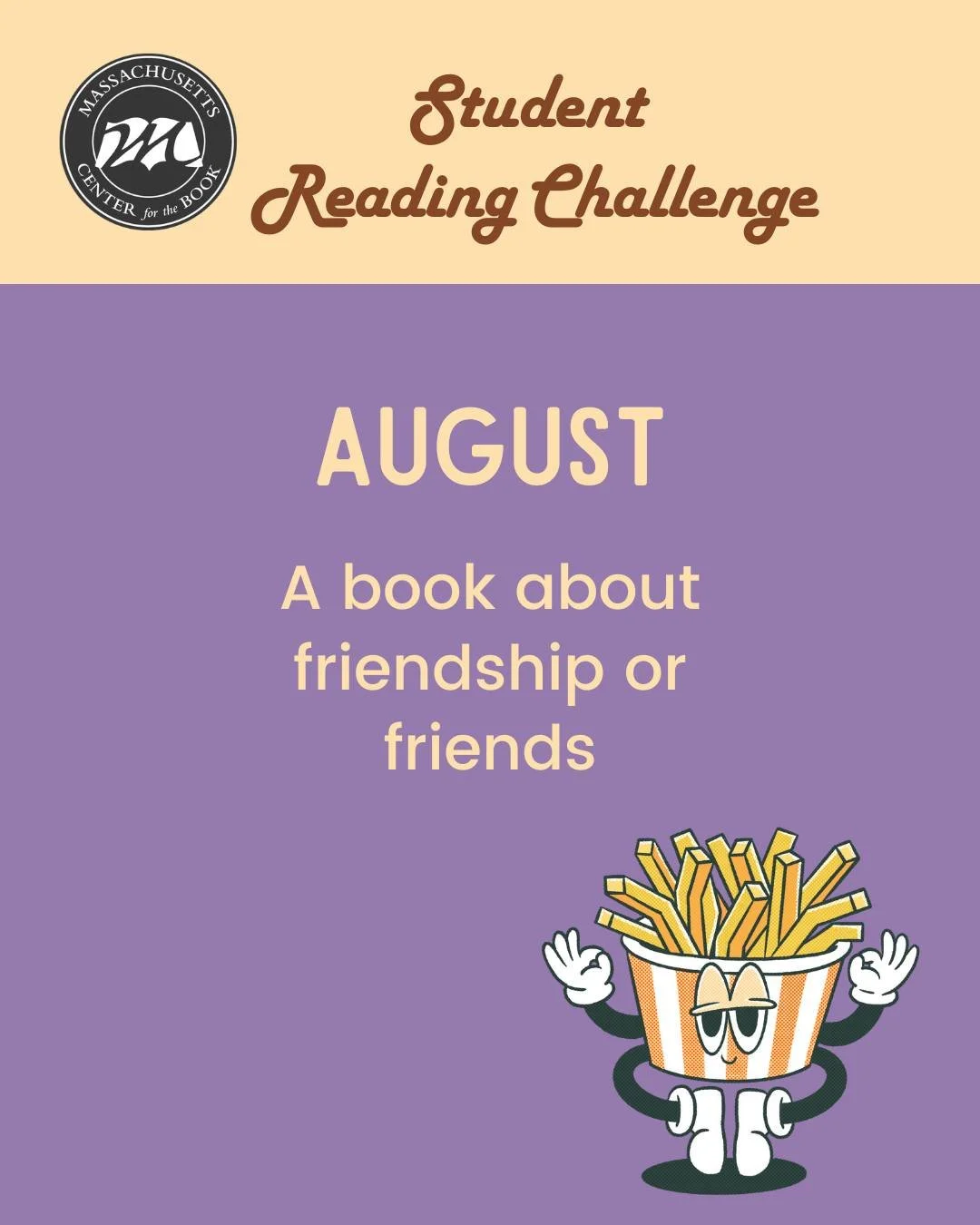Student Readers! It's the last month of summer and we hope you got lots of friend time over the last few months. So why not read "A book about friendship or friends"? Swipe for some recommendations!