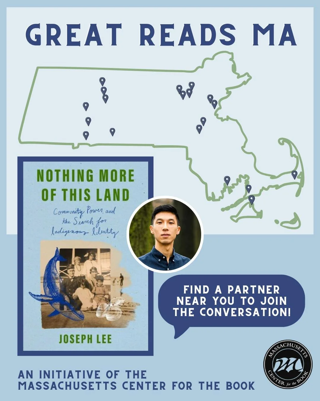 This fall, we are partnering with close to two dozen libraries and cultural organizations to bring you community discussions about Nothing More of This Land by Joseph Lee, a Great Reads MA 2026 selection. Discussion group participants will receive a 