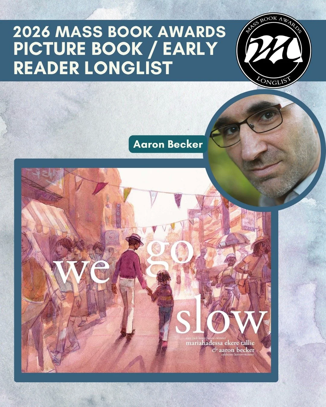Today we highlight PB/ER longlist title &ldquo;We Go Slow&rdquo; written by Mariahadessa Ekere Tallie and illustrated by Aaron Becker (Simon &amp; Schuster). @storybreathing, @simonandschuster

A child and her grandfather step out of their brownstone