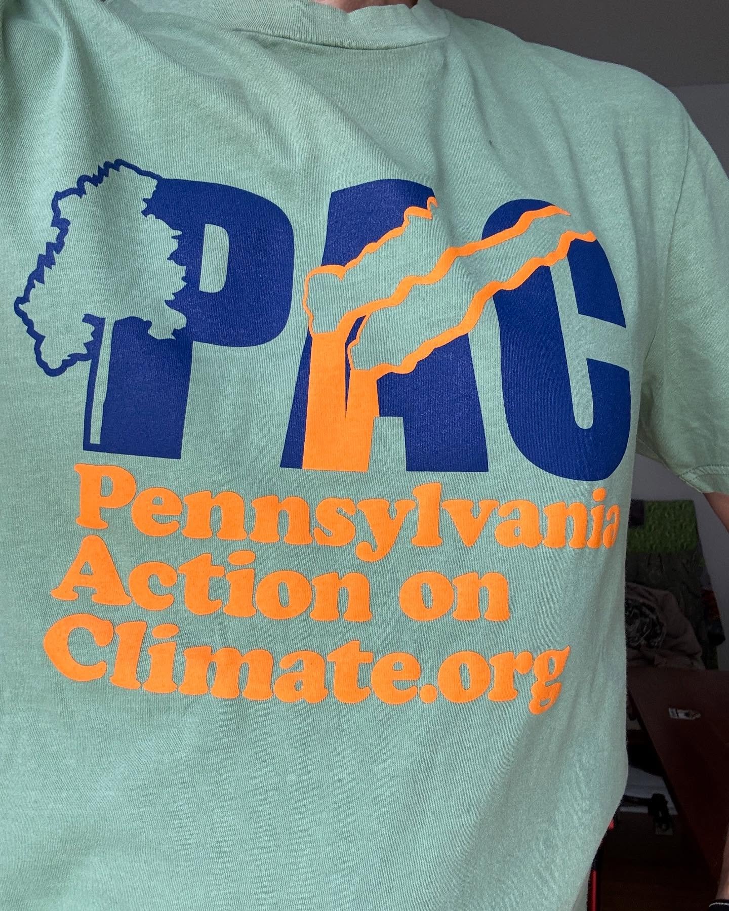 PAC t-shirts are now available for purchase! They&rsquo;re organic cotton, so super comfy, and only $20! Currently you can get them in Harrisburg (DM for details), and they&rsquo;re making their way to PAC members across the state for purchase at tra