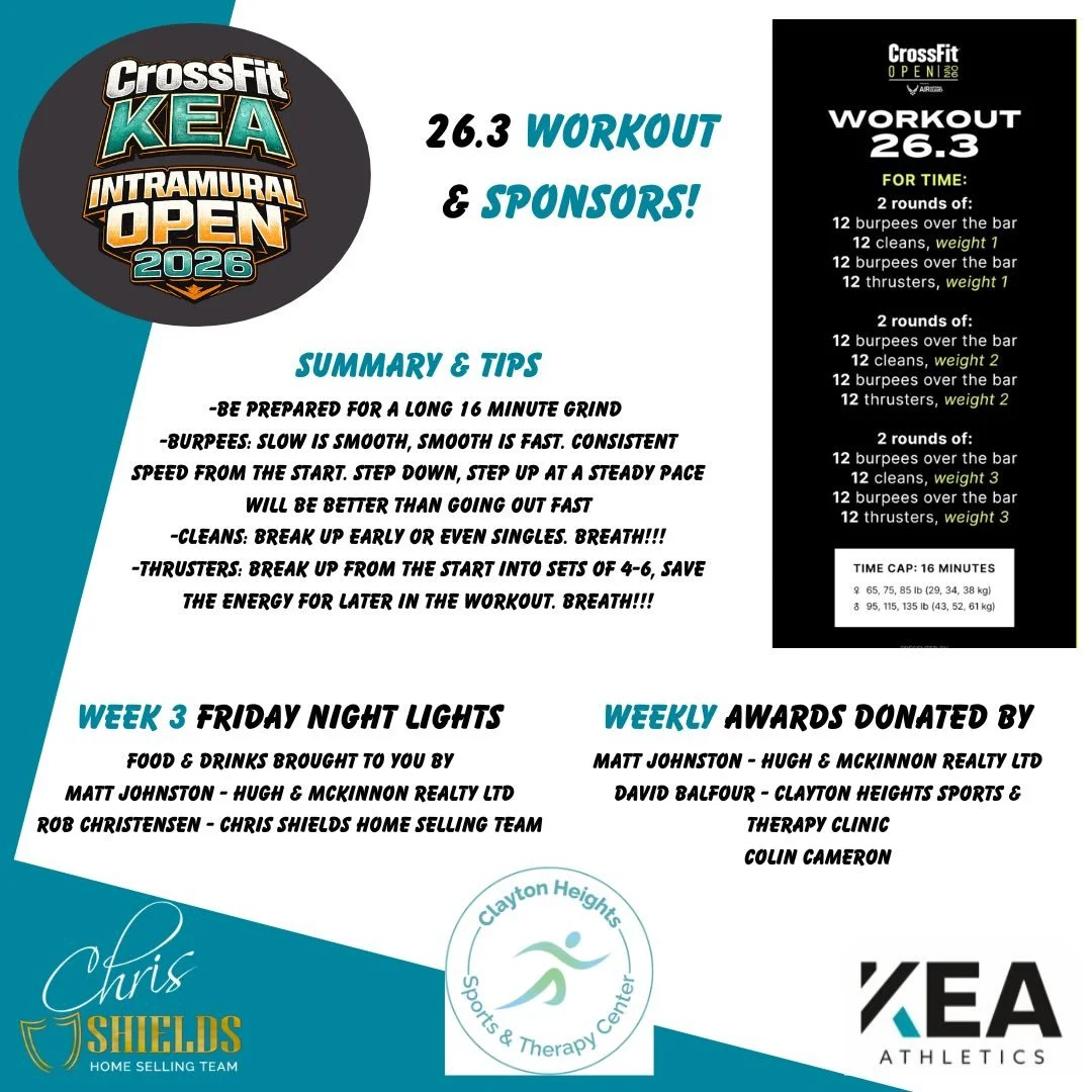 Last workout of the Open! See everybody Friday to work our way through this grind.

Come out tomorrow for Friday Night Lights at 4:30 for food and drinks brought to you by @soldbymattj and @robc.wr