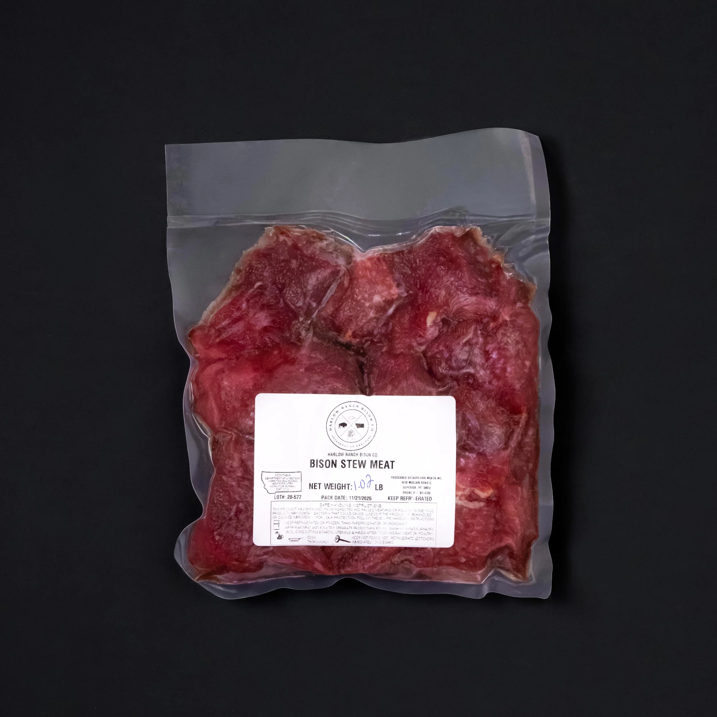 Bison Stew / Shish Kabob Meat, 1 lb