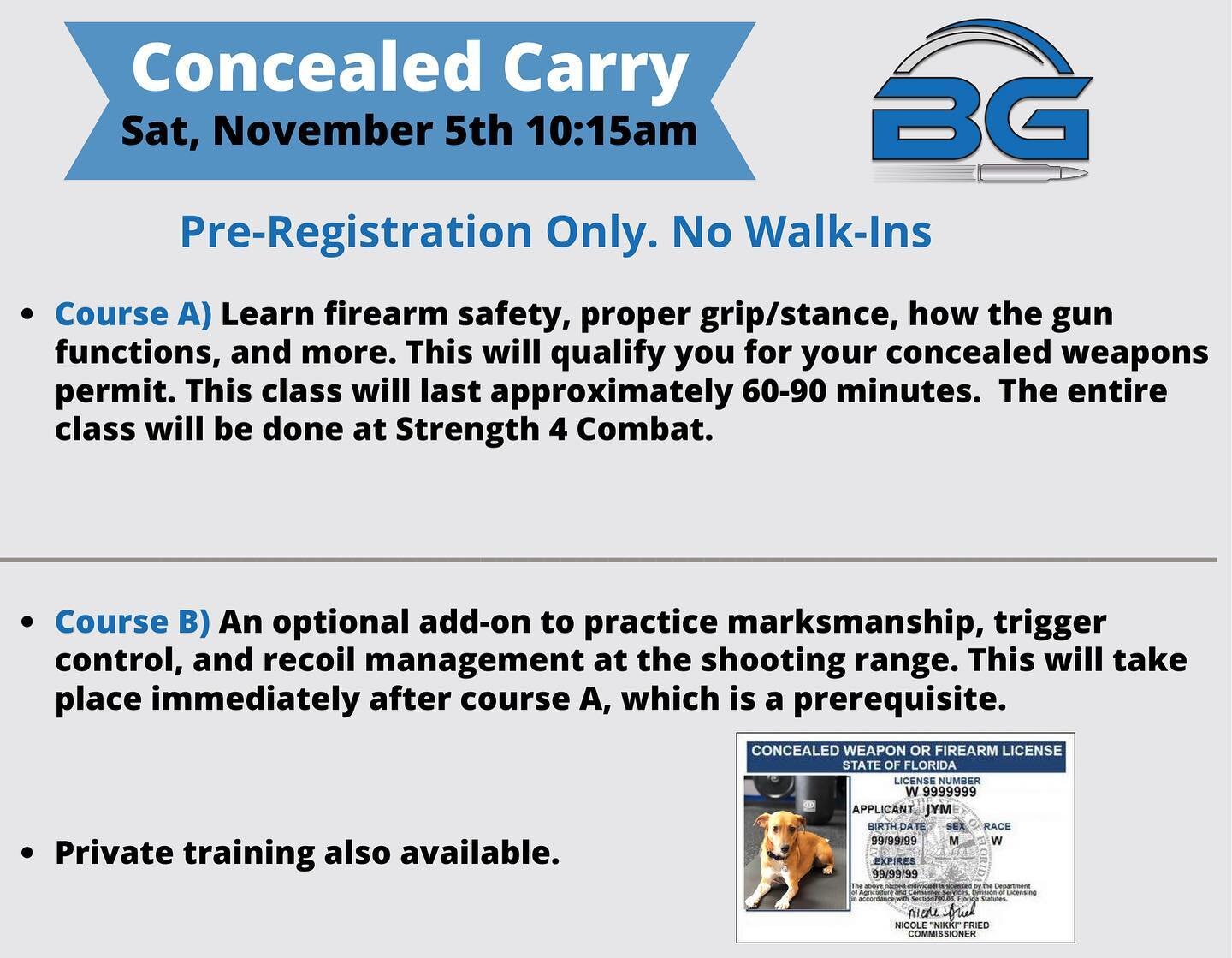 🔹Qualify For Your Concealed Weapons Permit 🔹
&bull;
whether you choose to attend a group class or a private session, We will walk you through the entire firearm learning process. 
&bull;
DM us to sign up or call/ text 561-810-6442