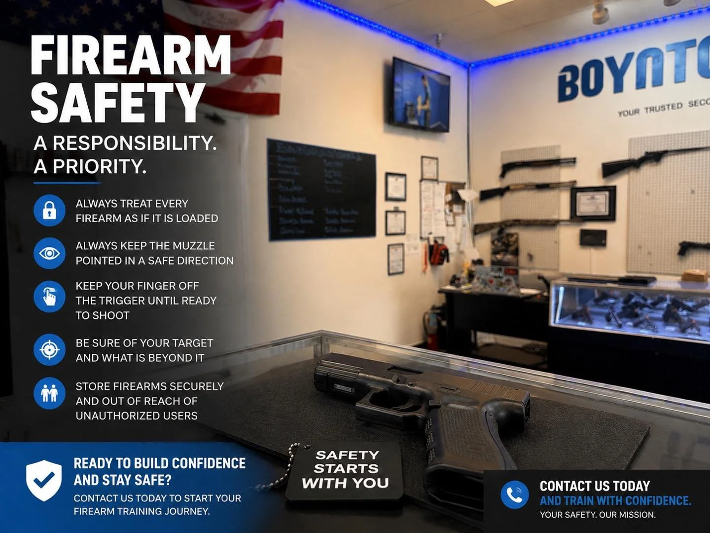 Ready to build confidence and stay safe? Contact us to begin your Firearm education journey: 561-810-6442 

#firearmsafety #boyntonbeach #2a #firearmtraining