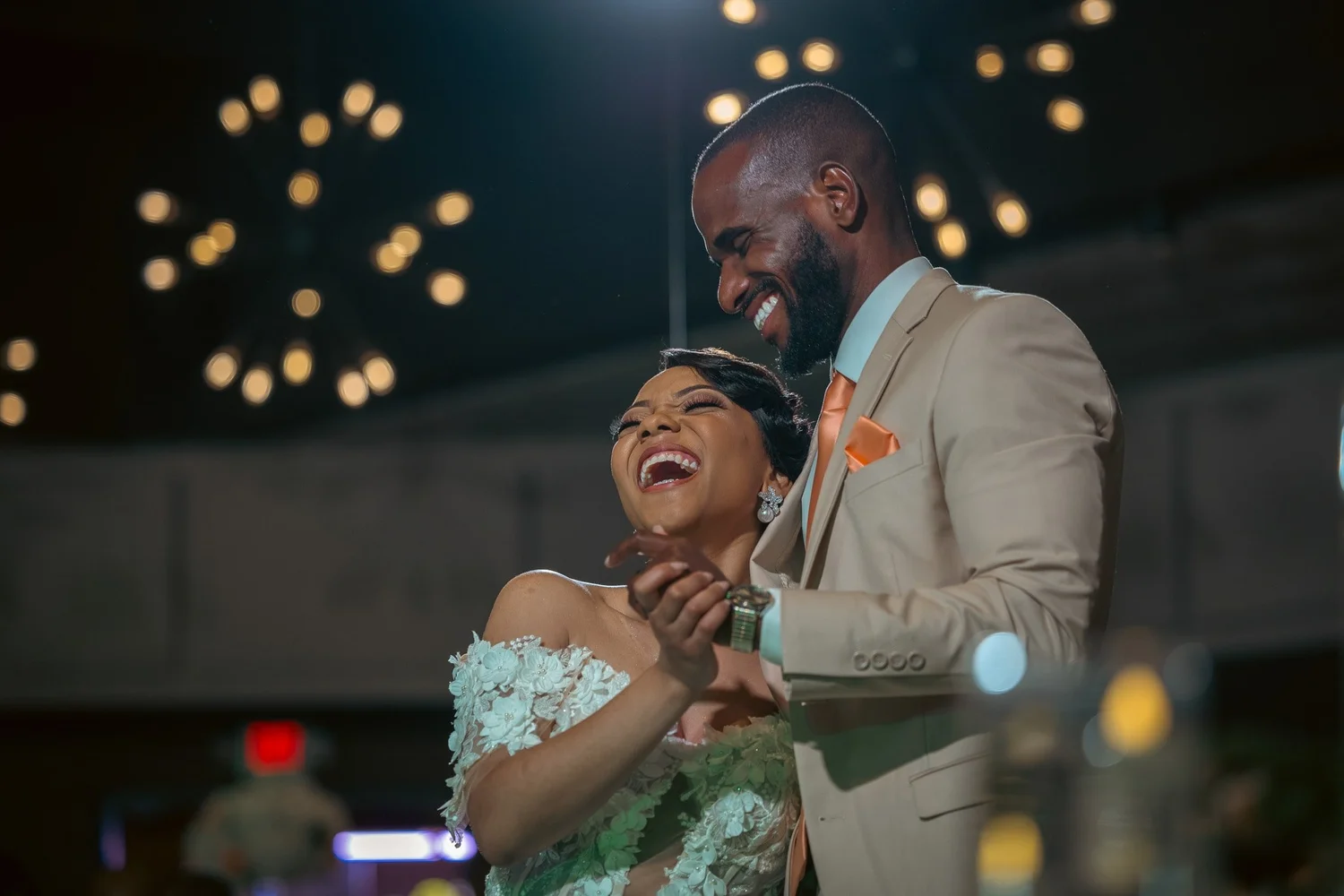 Newlyweds sharing an honest wedding moment in Metro Detroit