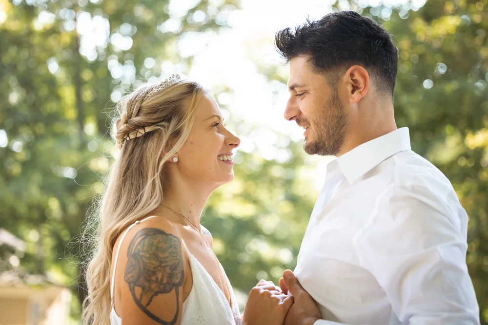 Candid wedding portrait