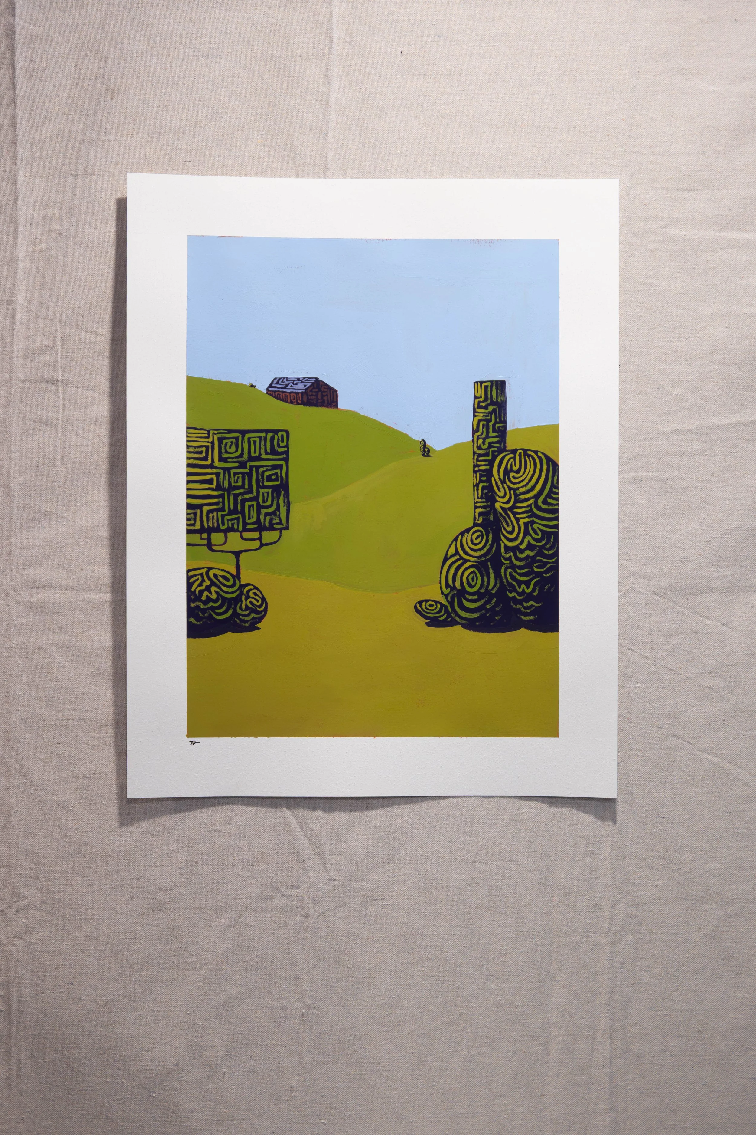 Pastoral Scene ||| | Acrylic Gouache on Watercolor Paper | 15.25" x 19.25"