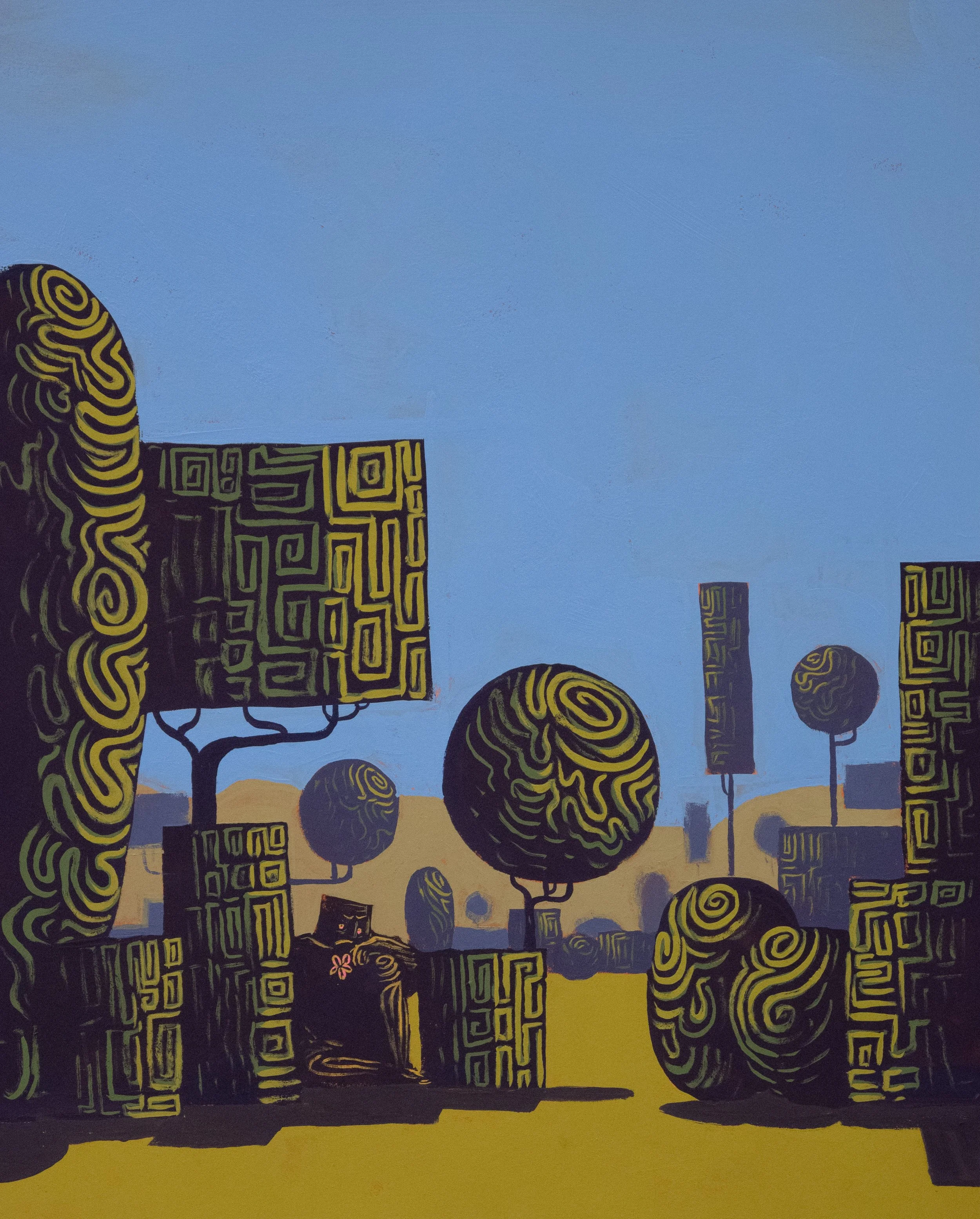In the Shade | Acrylic Gouache on Watercolor Paper | 20" x 24"