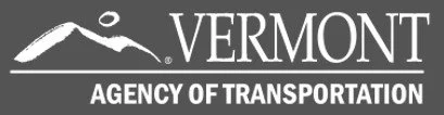 Vermont Agency of Transportation logo with mountain graphic.