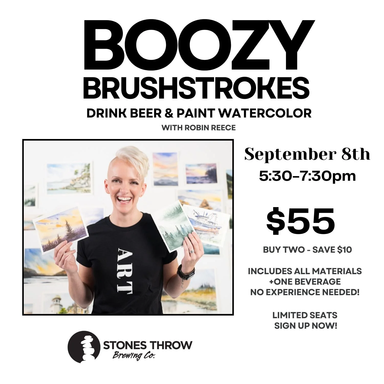 Sip &amp; Paint - Boozy Brushstrokes with Robin Reece