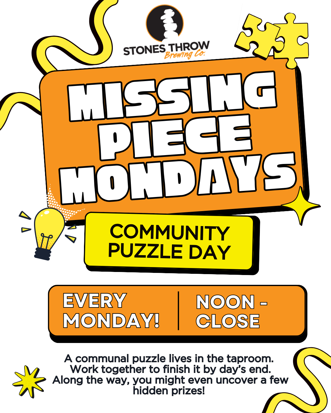 Missing Piece Monday: Community Puzzle Day — Stones Throw Brewery