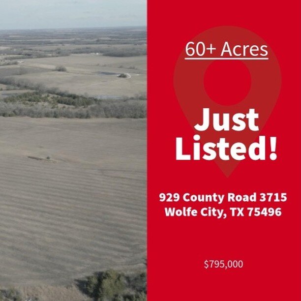 Coming at you with ANOTHER Listing!
This beauty is in Wolfe City and over 60 acres PLUS a mobile home on property!
Ponds ✅
Plenty of Land ✅
Stunning Views ✅
MLS: https://texassoldem.kw.com/prop.../LST-7039693057381437440-3
Texassoldem.com
Welcome hom