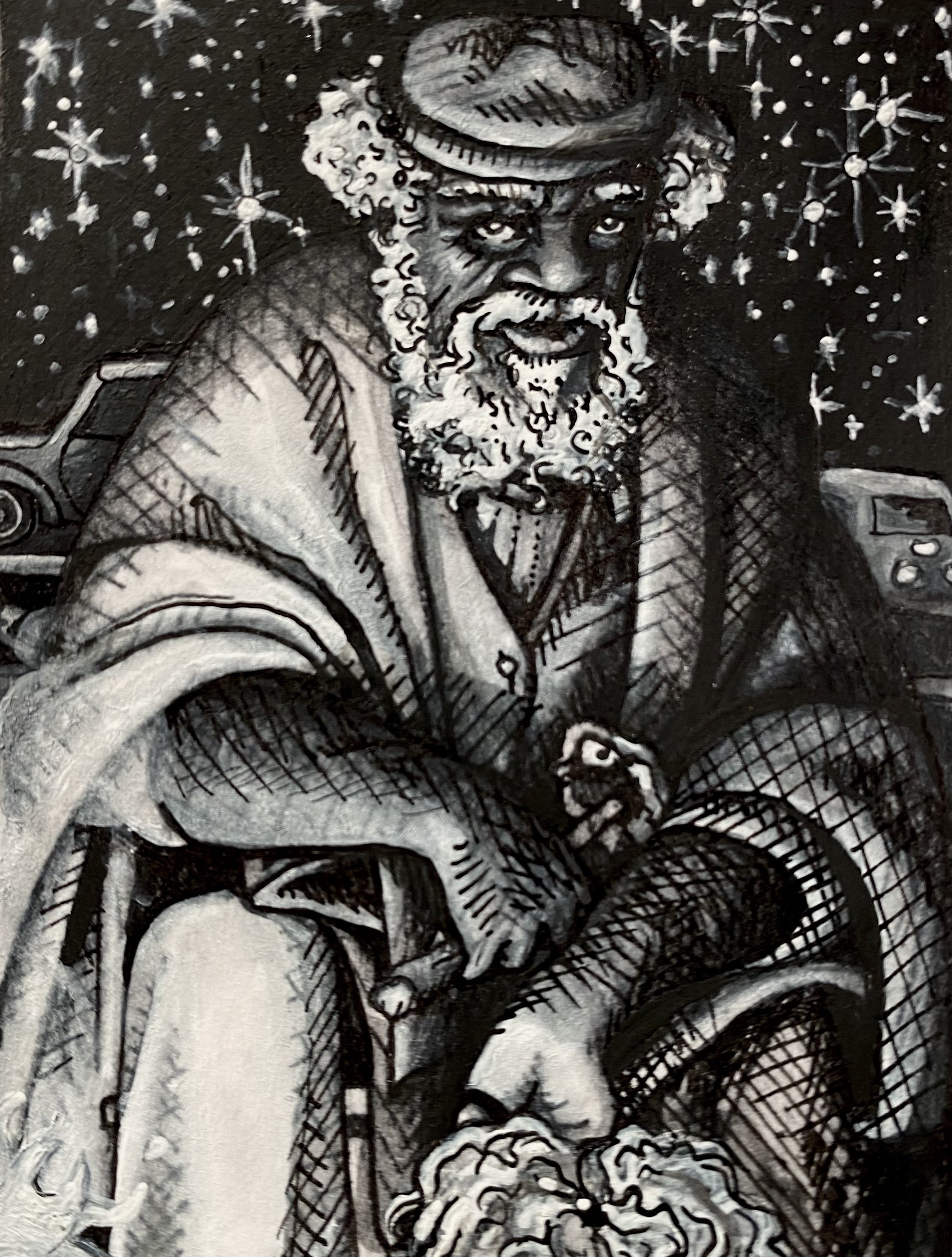 "A friend". Illustration for book. 3 x 4 inches.