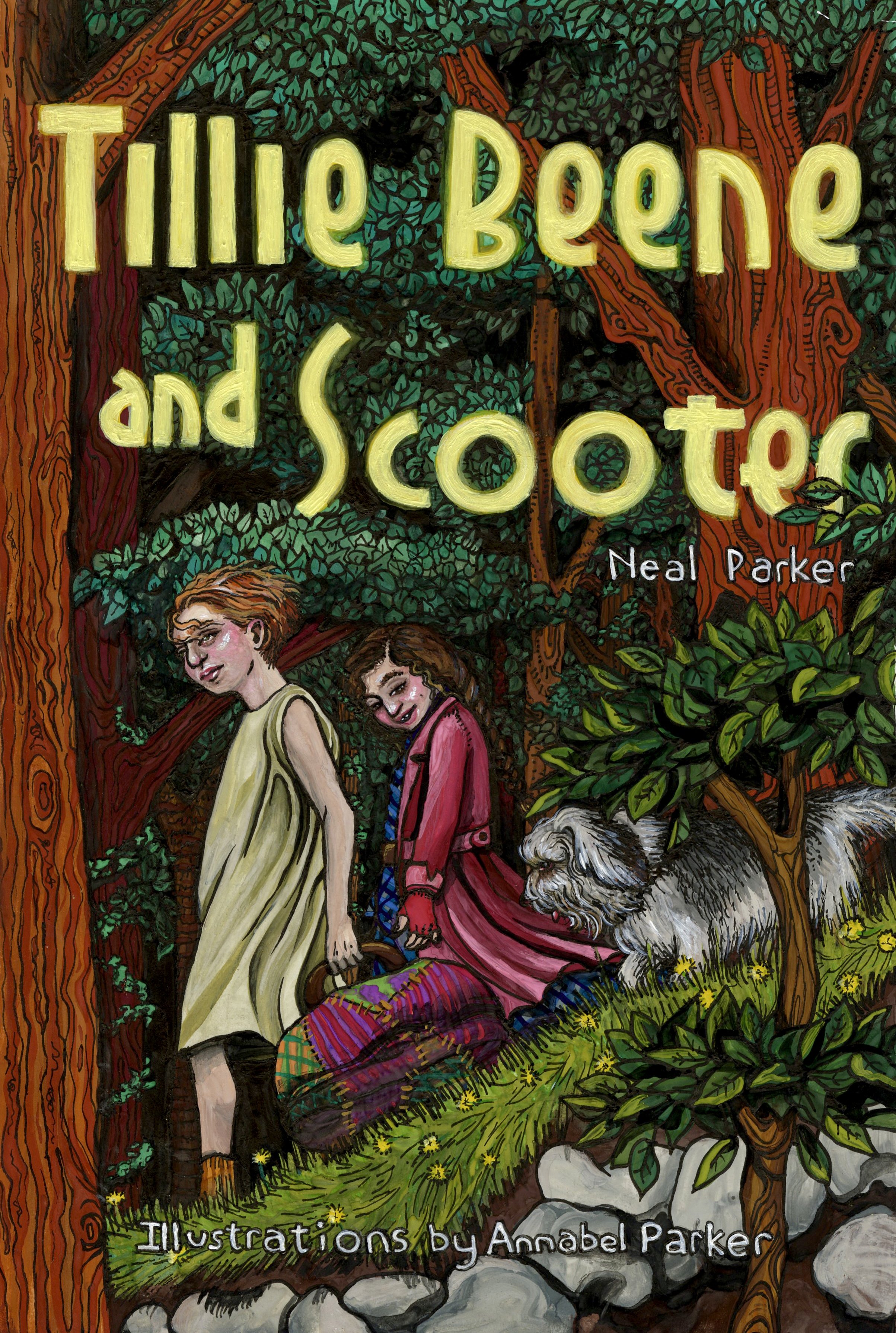 "Tillie Beene and Scooter". Cover art. Watercolor, 8 x 11 inches. 