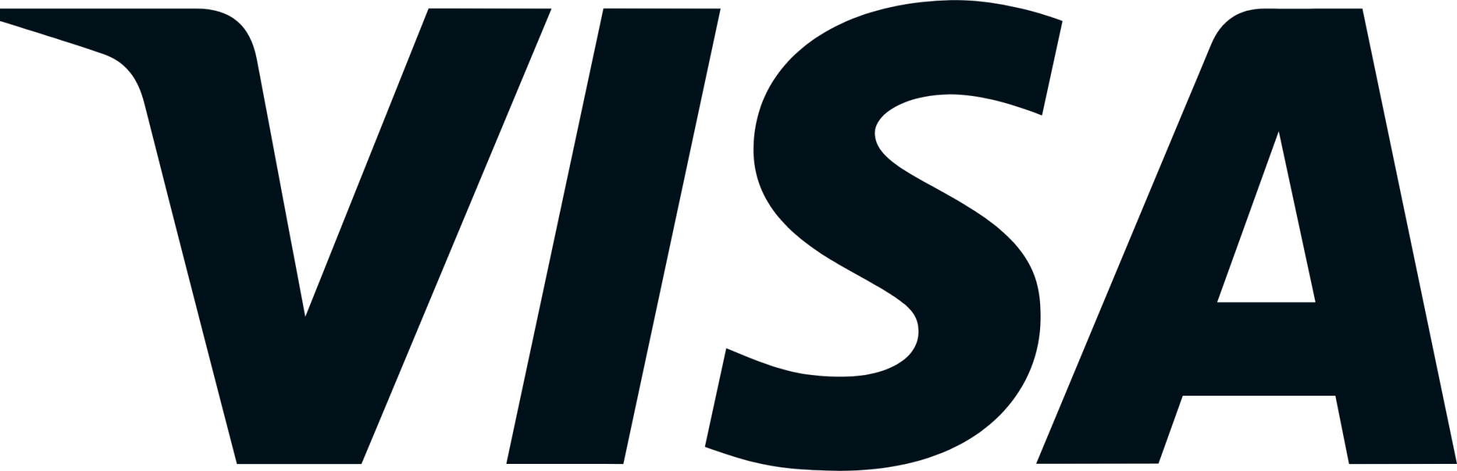 Black logo with the word 'VISA' in bold capital letters.