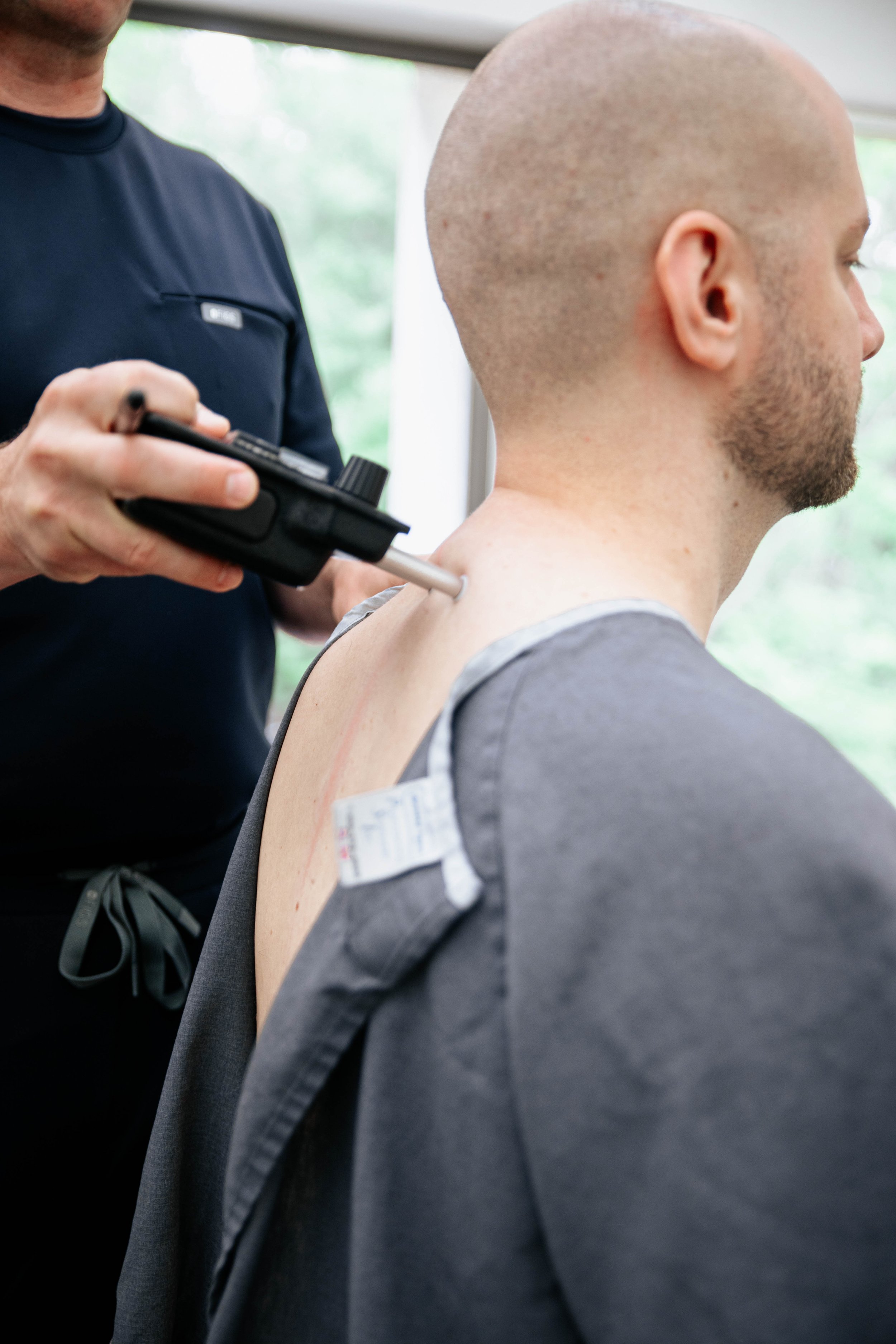 Patient getting Gonstead treatment procedure