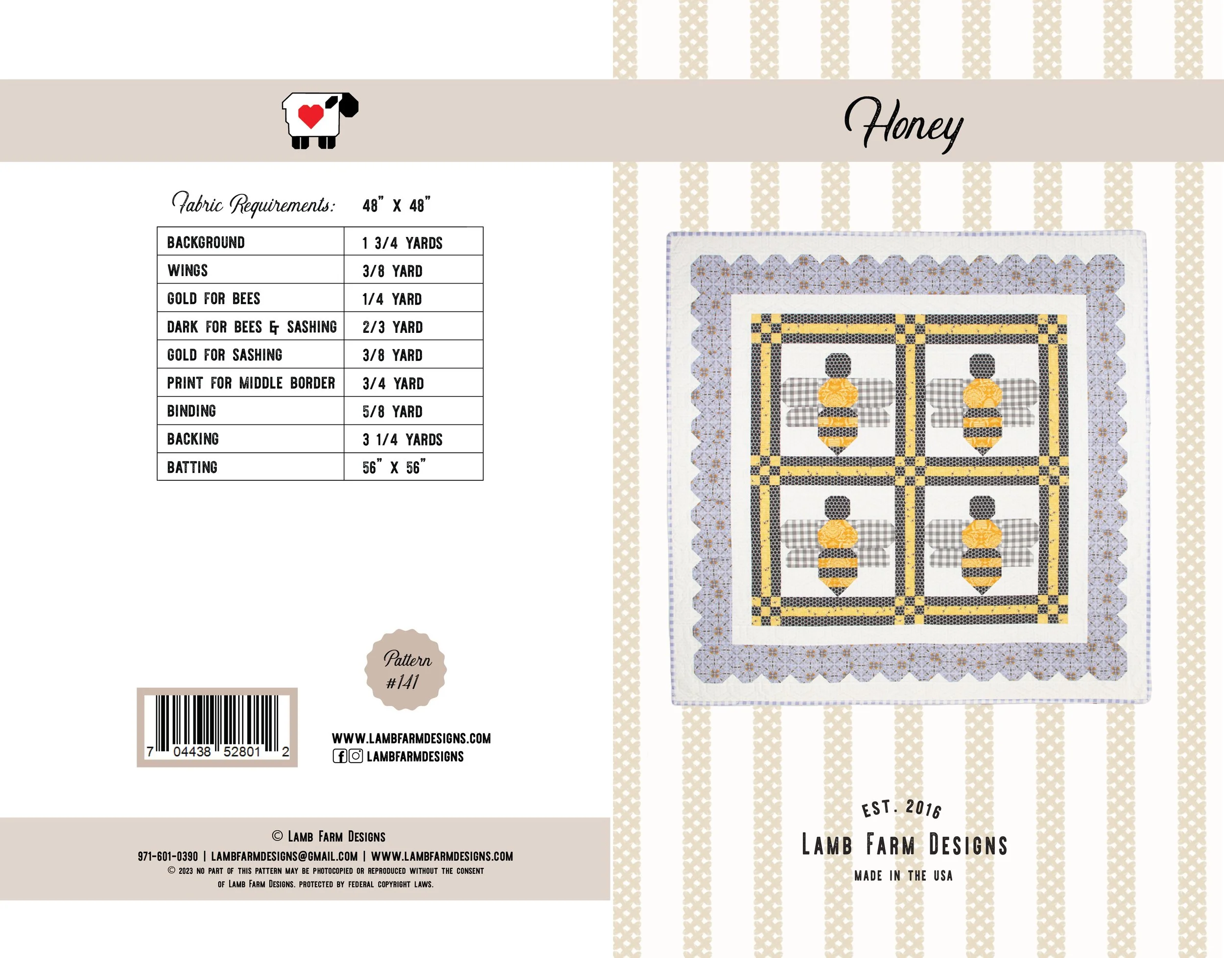 Honey Quilt Pattern — Lamb Farm Designs