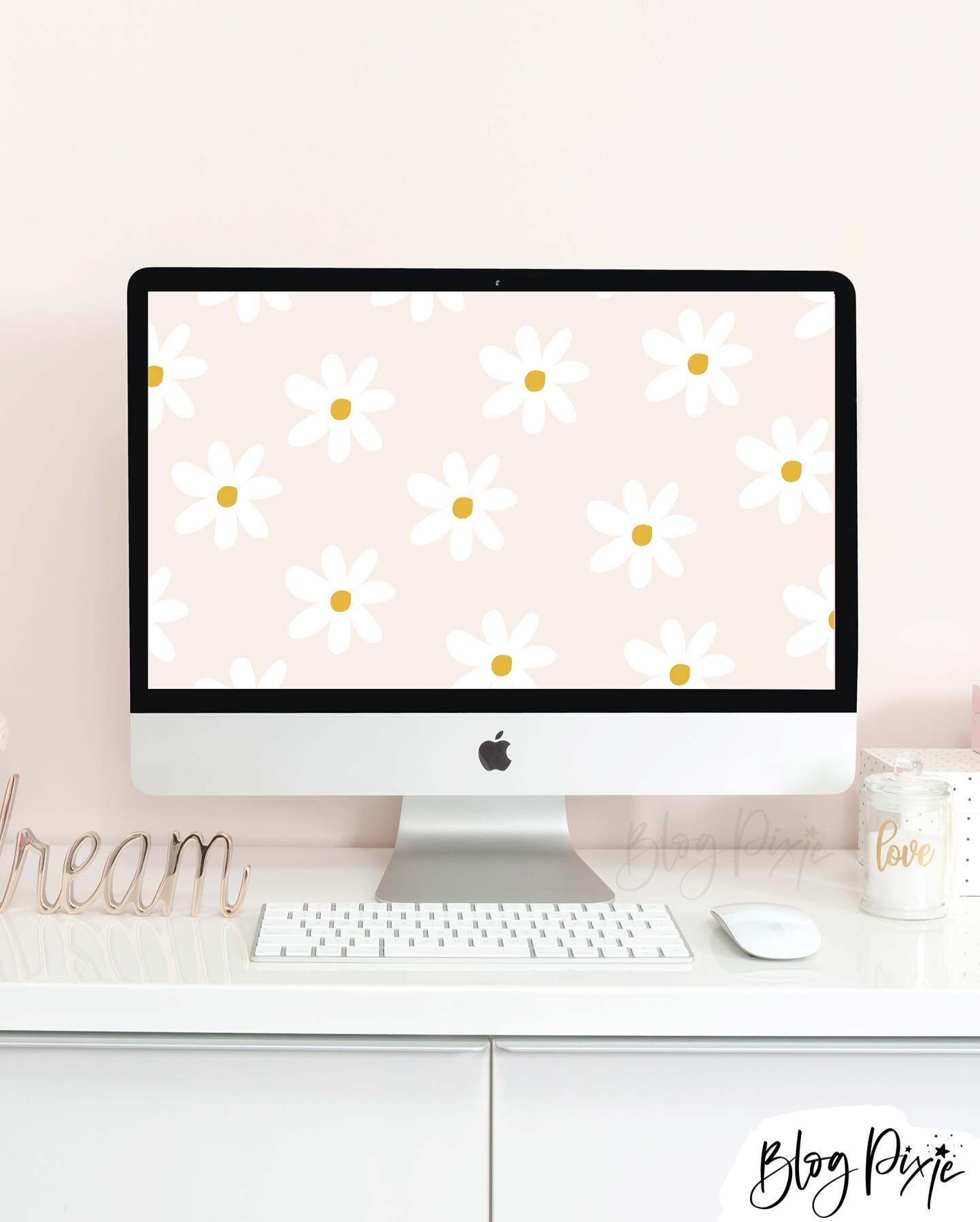 Need to freshen up your desktop? Find new desktop wallpapers, organizers and desktop icons by Blog Pixie 🌼🖥️🤍 Link in bio! 💗