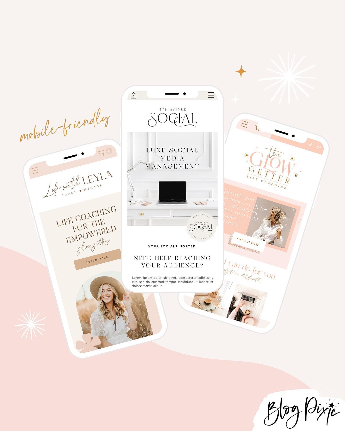 How does your website look on mobile? ✨ Every Blog Pixie website template has been carefully designed for both desktop and mobile so your website looks wonderful on all devices! Find Wix, Squarespace and Shopify templates at blogpixie.com and view th