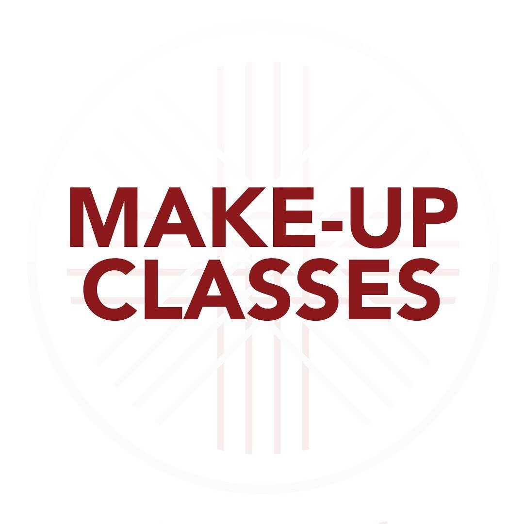 MAKE-UP CLASSES

Classes that were missed due to the January deep freeze (Jan 11-13) will be made up on the following dates:

Saturday, January 13 &rarr; Saturday, March&nbsp;23 Thursday, January 11 &rarr; Thursday, April 4 Friday, January 12 &rarr; 