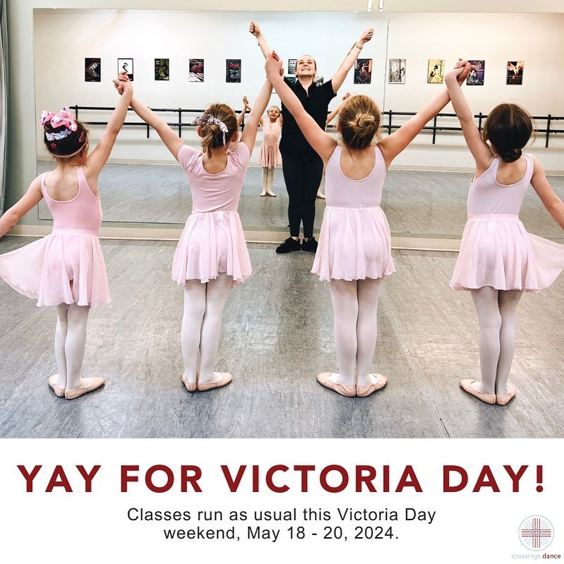 YAY for Victoria Day 🎉 

Just a reminder that we are OPEN and classes will run as usual this Victoria Day weekend, May 18-20.

___

We hope you will join us Tuesday, May 28th for our 33rd Annual Year End Recital and May 29th for our Sessional Showca