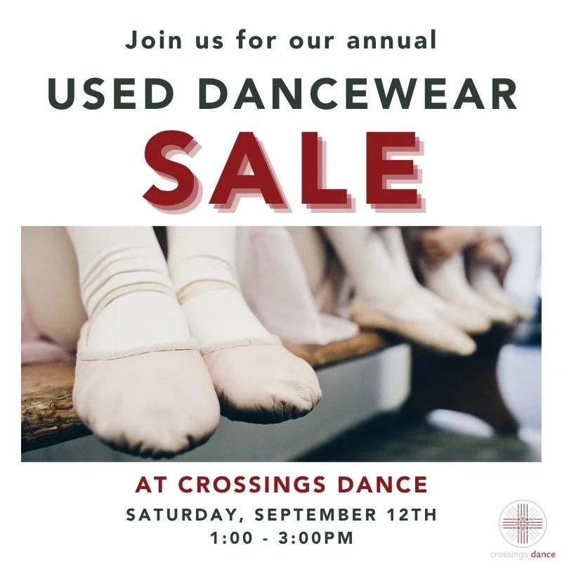 ✨ ANNUAL USED DANCEWEAR SALE ✨

 SEPTEMBER 12th 1:00 - 3:00pm
 Meet our staff, tour our studios, ask your questions, catch CYDC in rehearsal, and shop for your back to dance attire✨ 
All sales are 💵 CASH ONLY 💵

 ‼️ DONATIONS NEEDED ‼️ We are accep