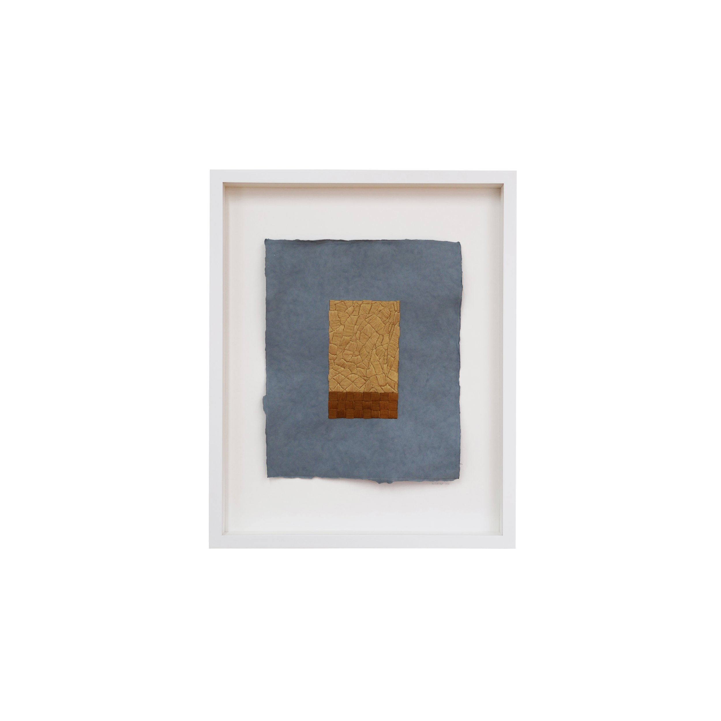 Yellow and Ochre Form on Blue I