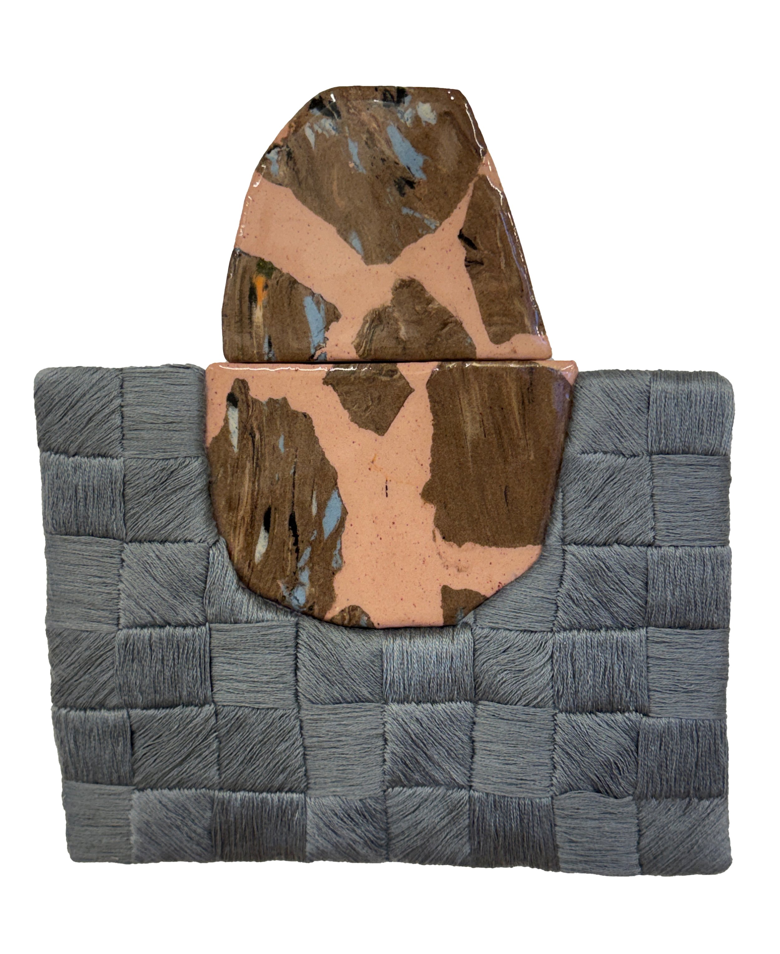 Light Blue Form with Marbled Pink Ceramic Tiles