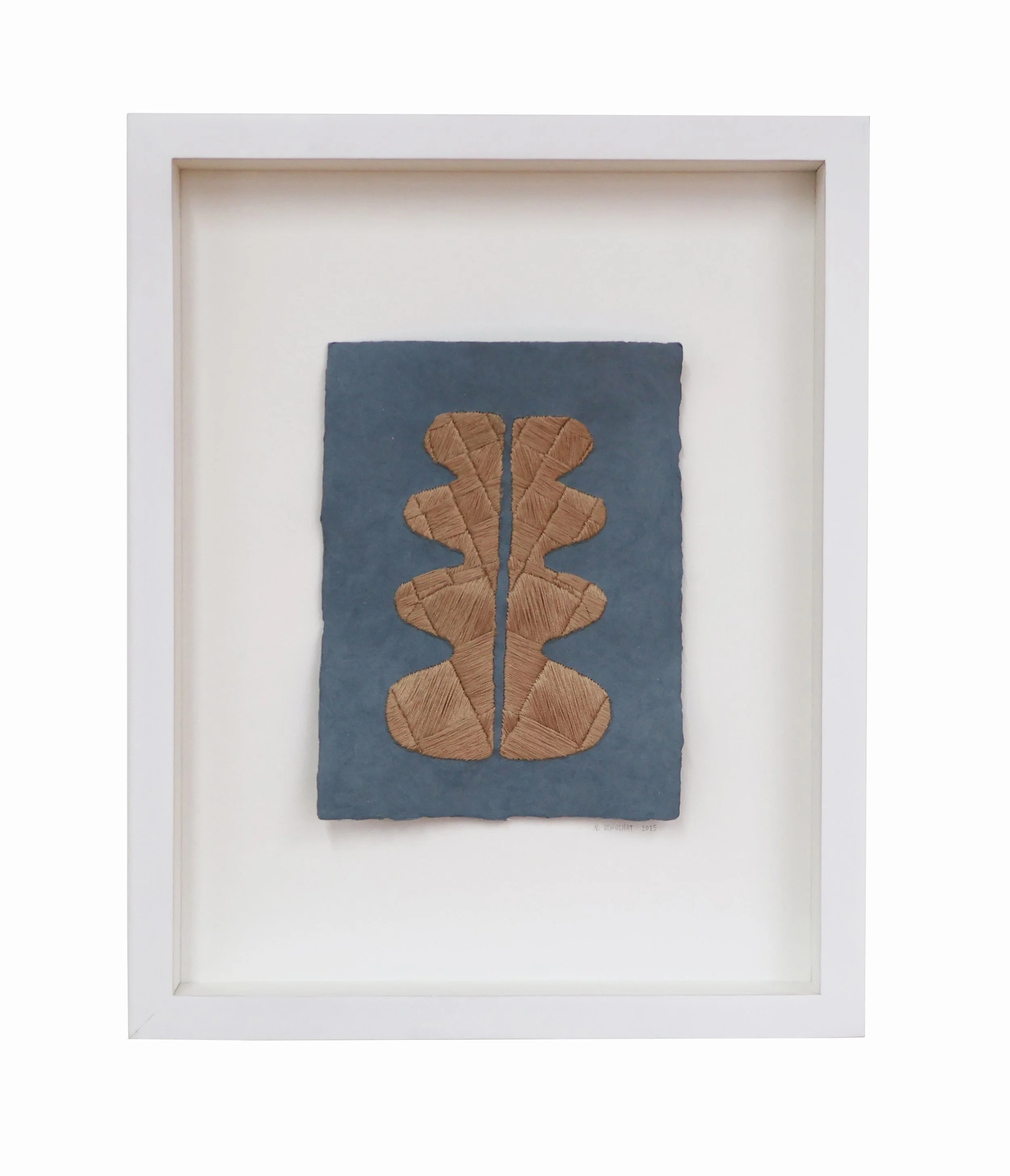 Pink Forms on Blue I