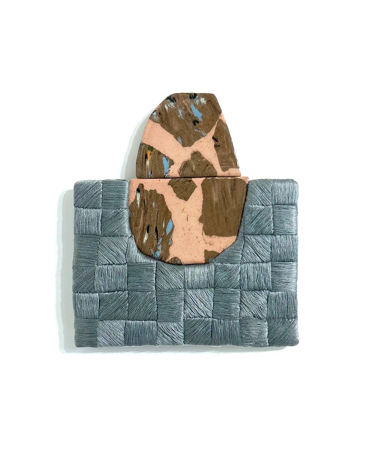 Light Blue Form with Marbled Pink Ceramic Tiles