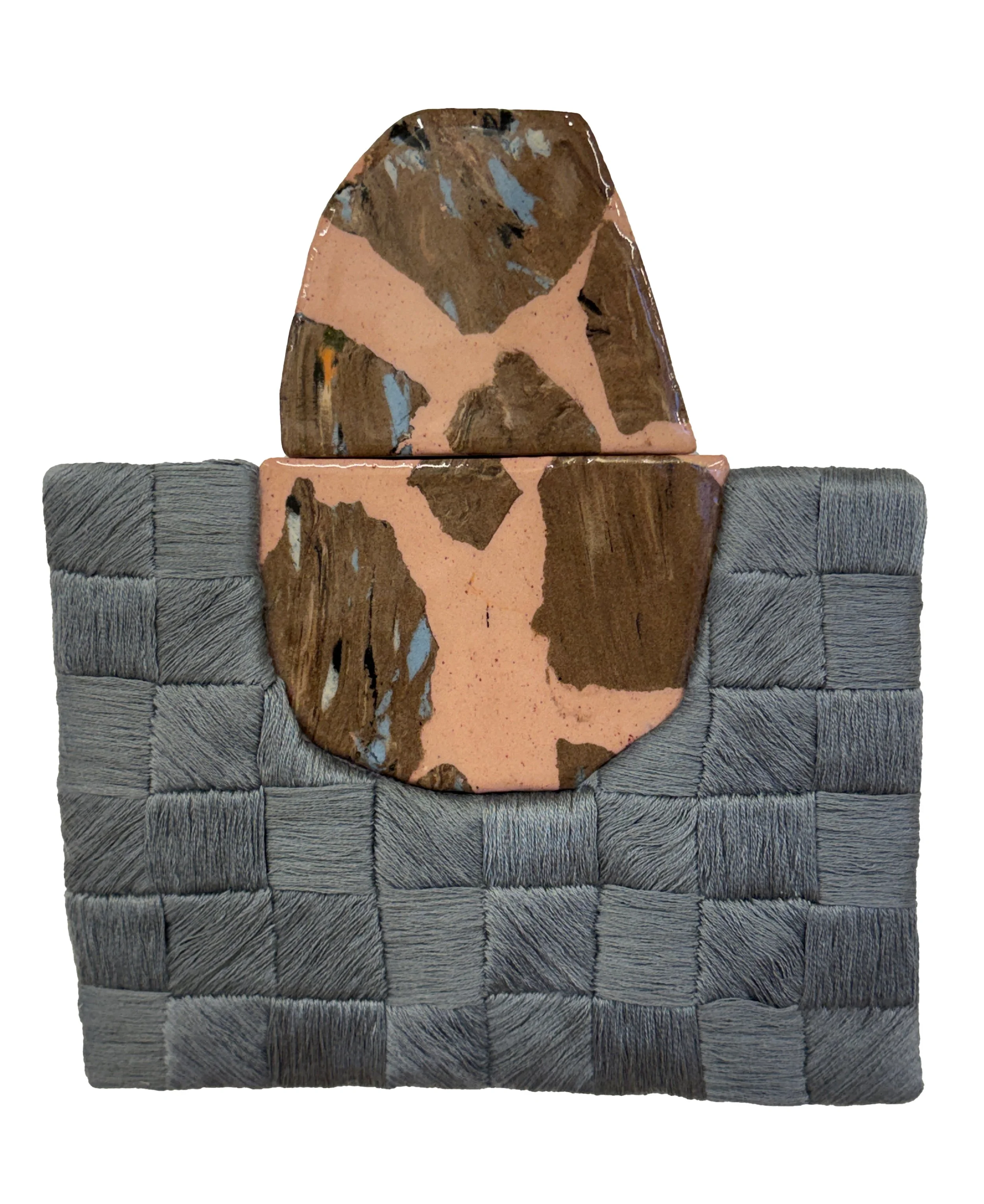 Light Blue Form with Marbled Pink Ceramic Tiles