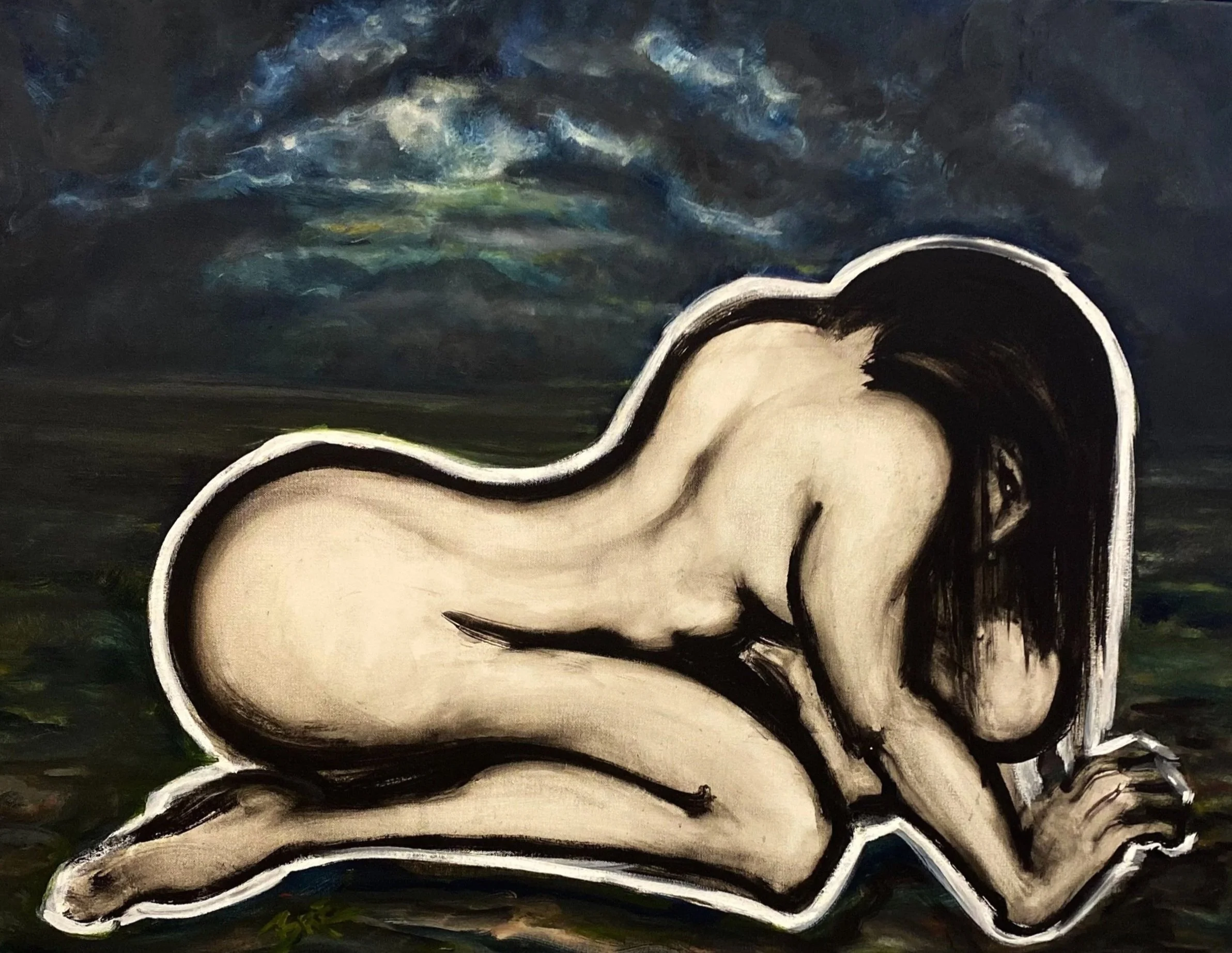Don't go, 40"x30" oil on canvas