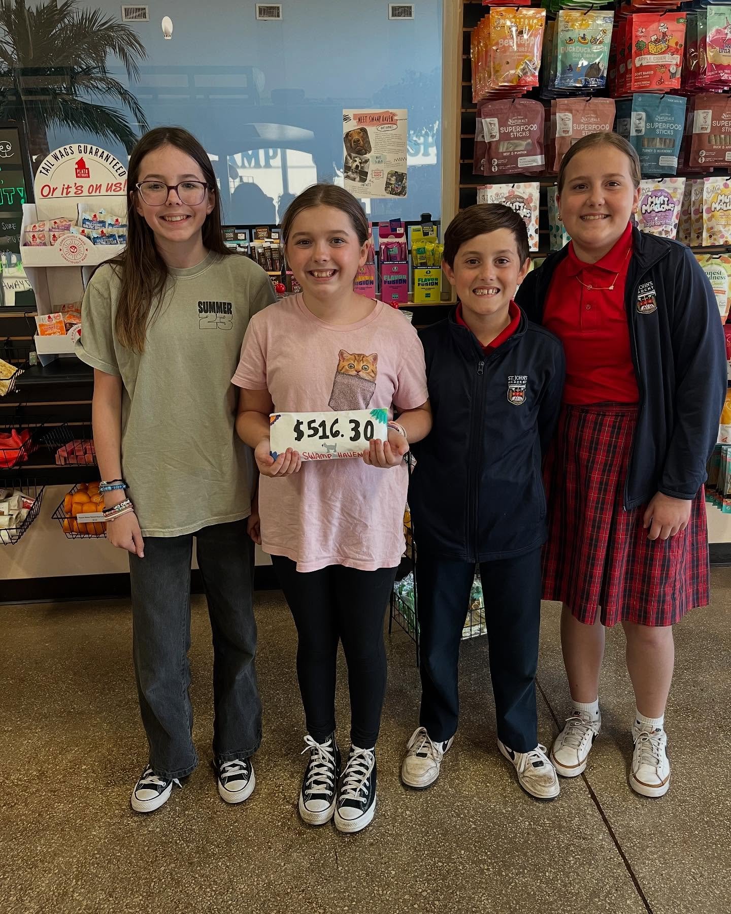 There are so many reasons that we love this community, and these kids are no exception! You are looking at probably the MOST successful lemonade stand entrepreneurs ever! 🍋 Not only did they raise $516.30 for the Swampies, but they advertised our cu