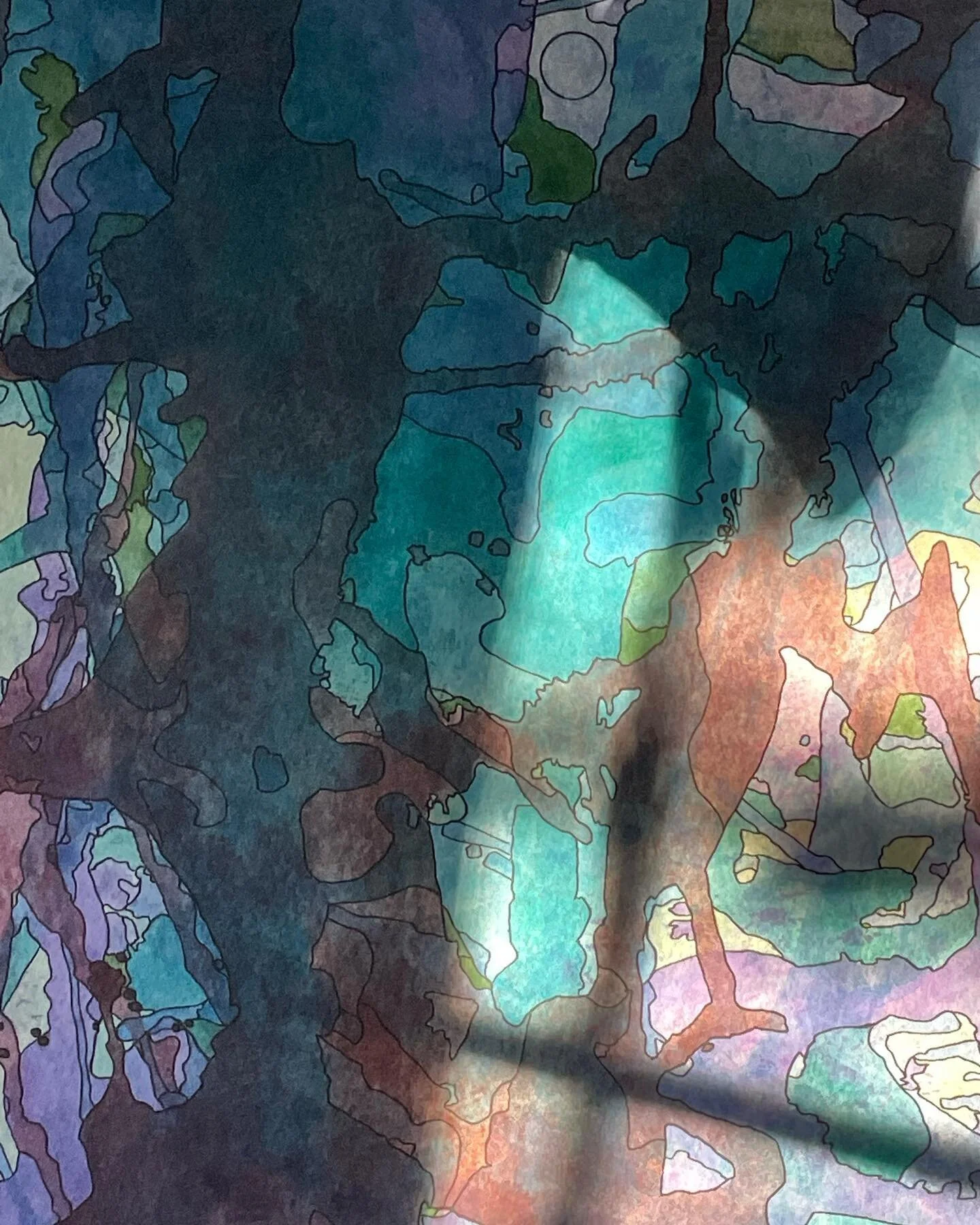 #emptylightproject  #weshapetheuniverse #interstellardownload #energeticpermaculture #abstractart #watercolor #watercolorandink #transmutedrainbow #winterlight #sanjuanisland #jonathanseiberart #workinprogress