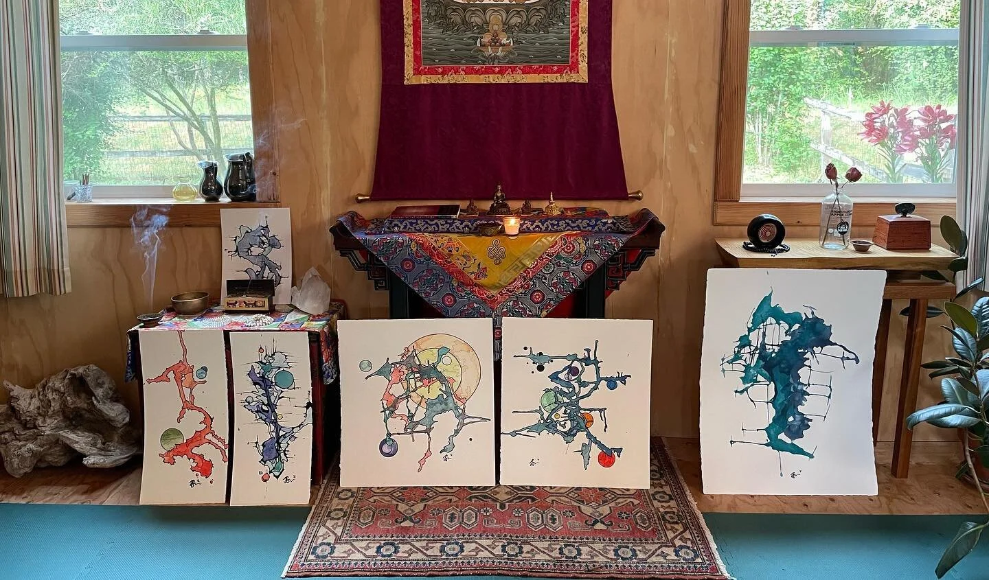#emptylightproject #rabbitantlerarts #weshapetheuniverse #energeticpermaculture #interstellardownload  #portal #highvibration #sacredgeometry #meritfield #offering #abstractart #watercolor #brushpen #watercolorandink #galleryart #ugalagallery #friday