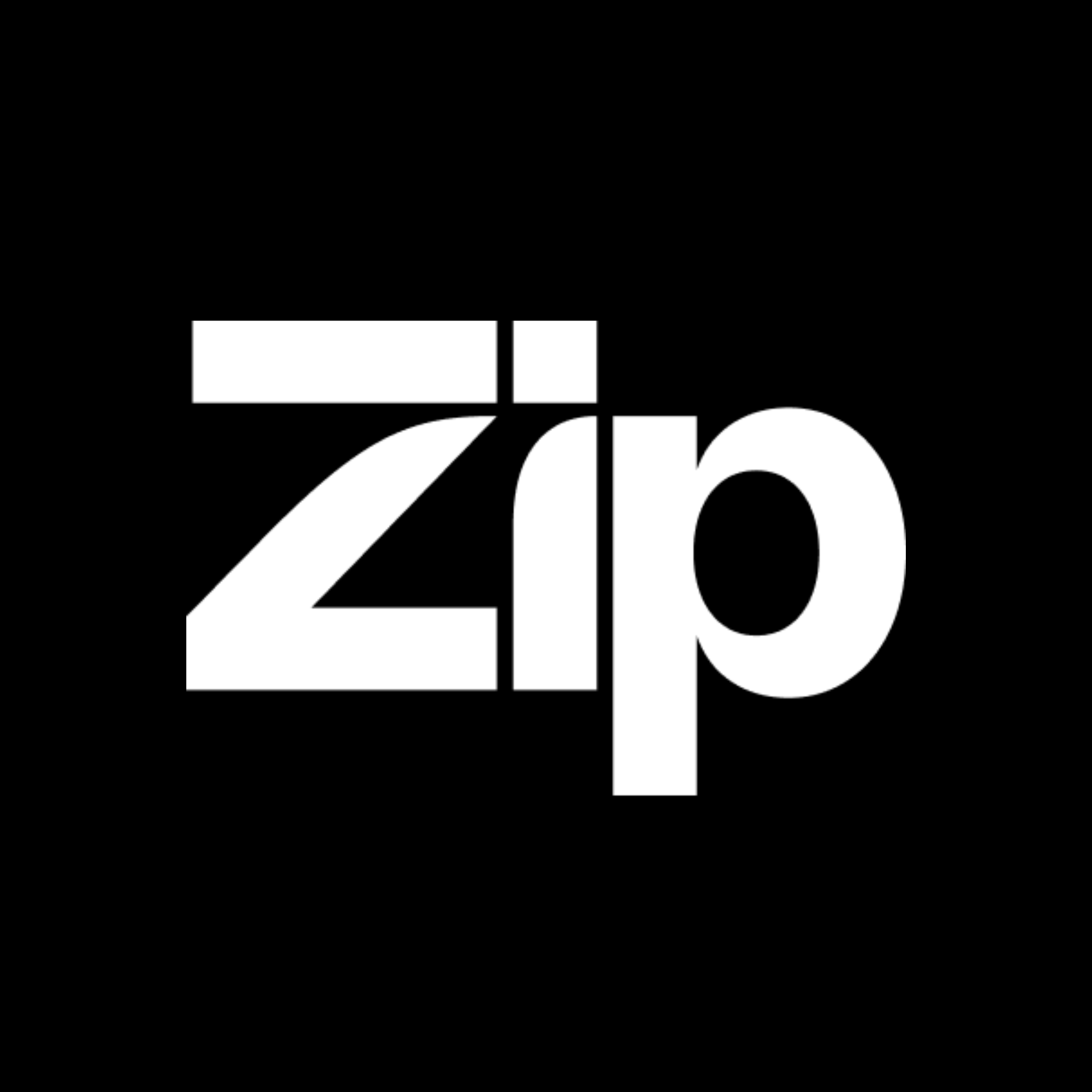 Zip logo on black background